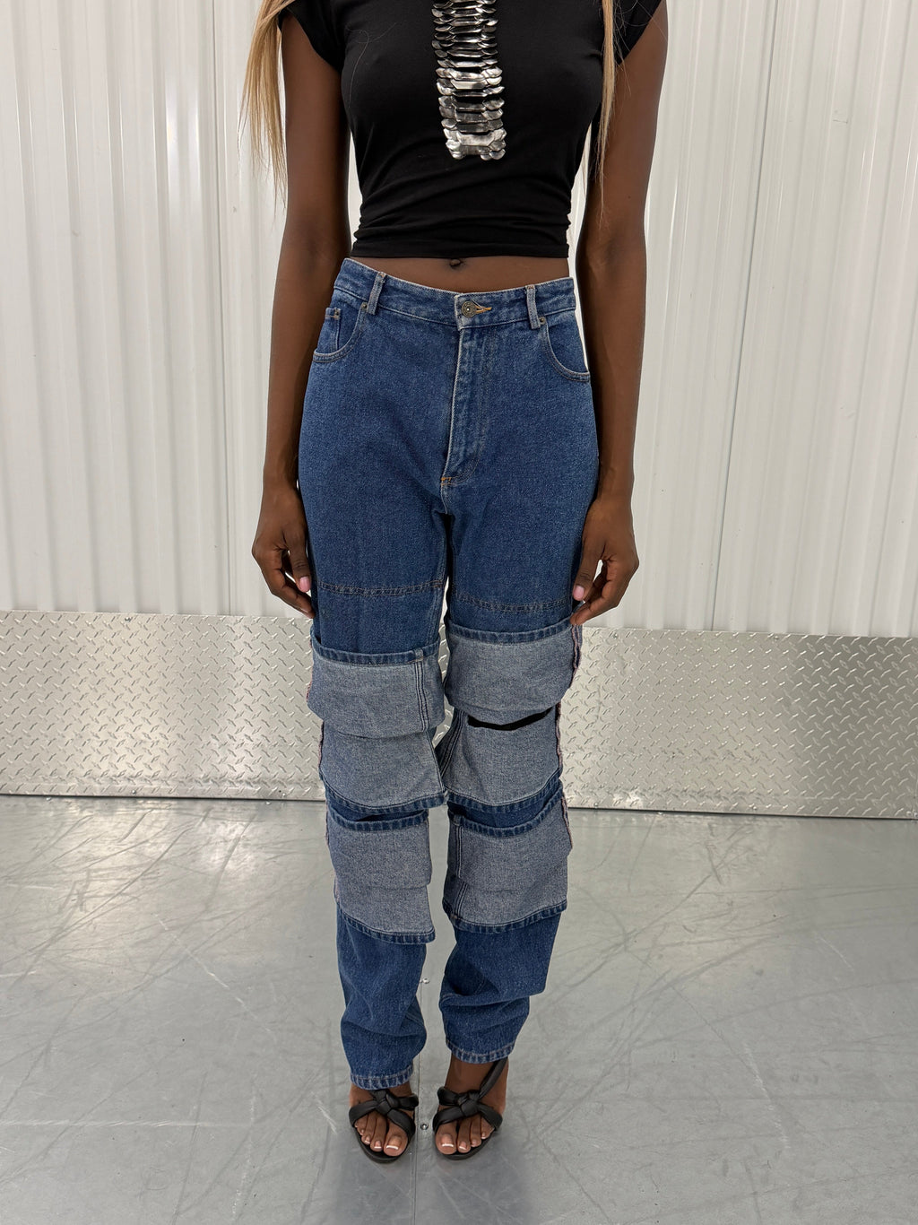 y/project stacked jeans