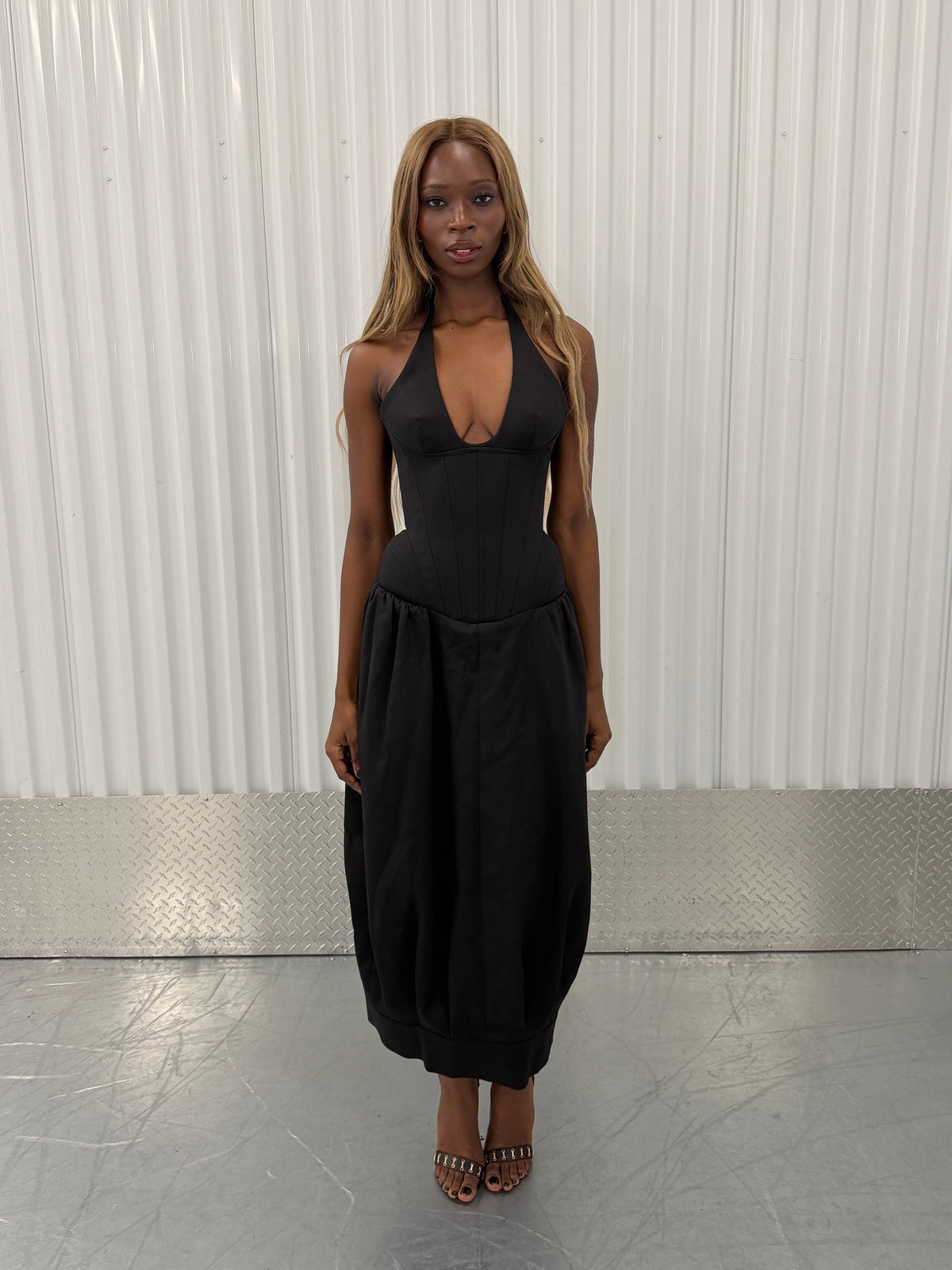 fancí club epidermis corset maxi dress