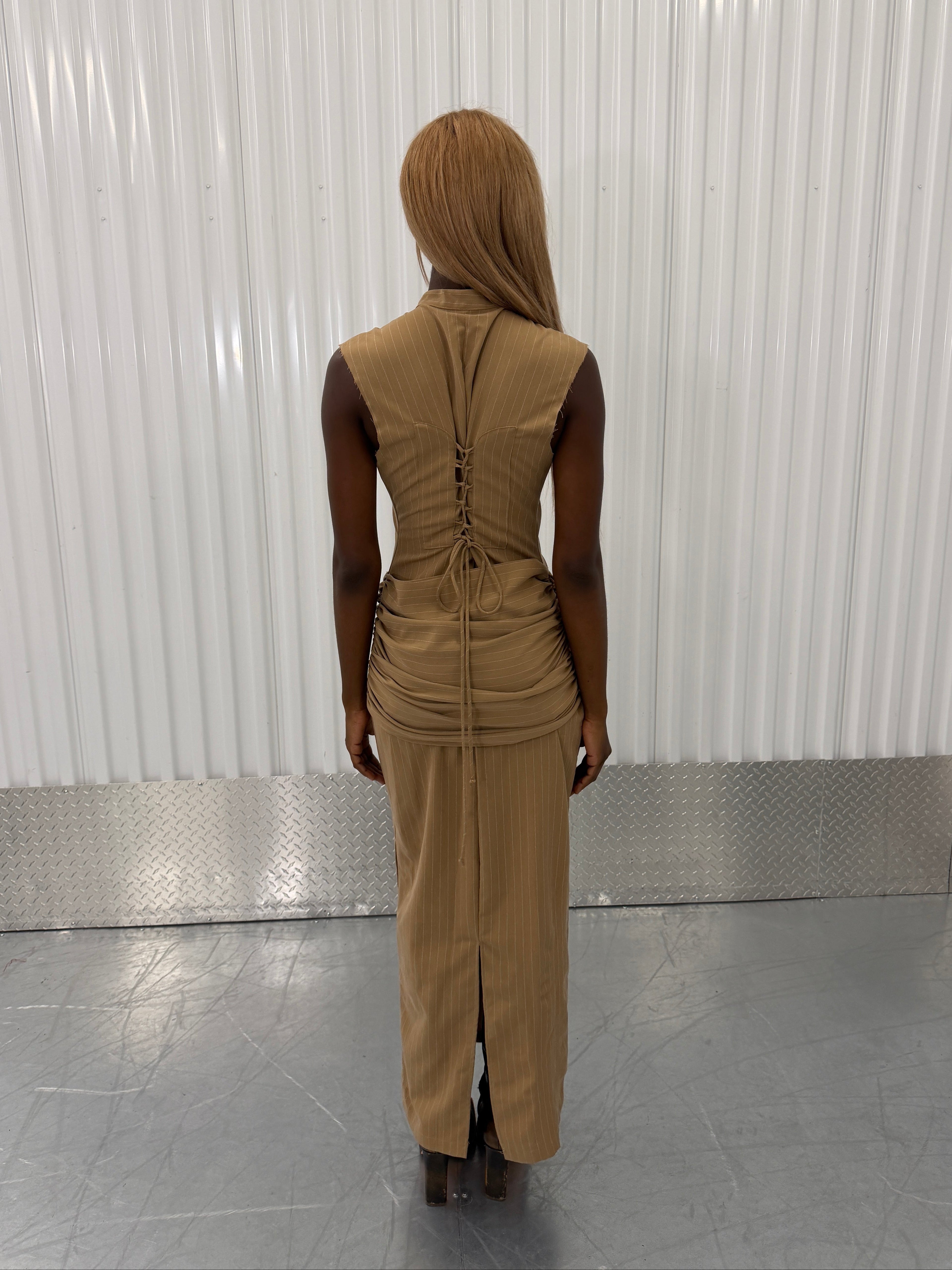 ru by rupal pinstripe maxi dress