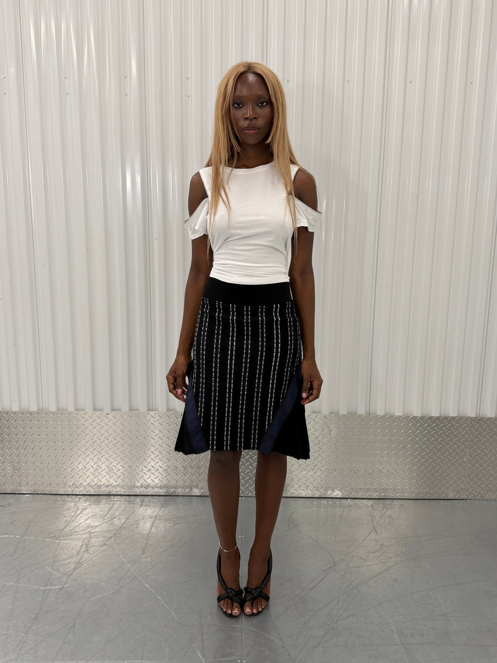 sacai luck pleated skirt