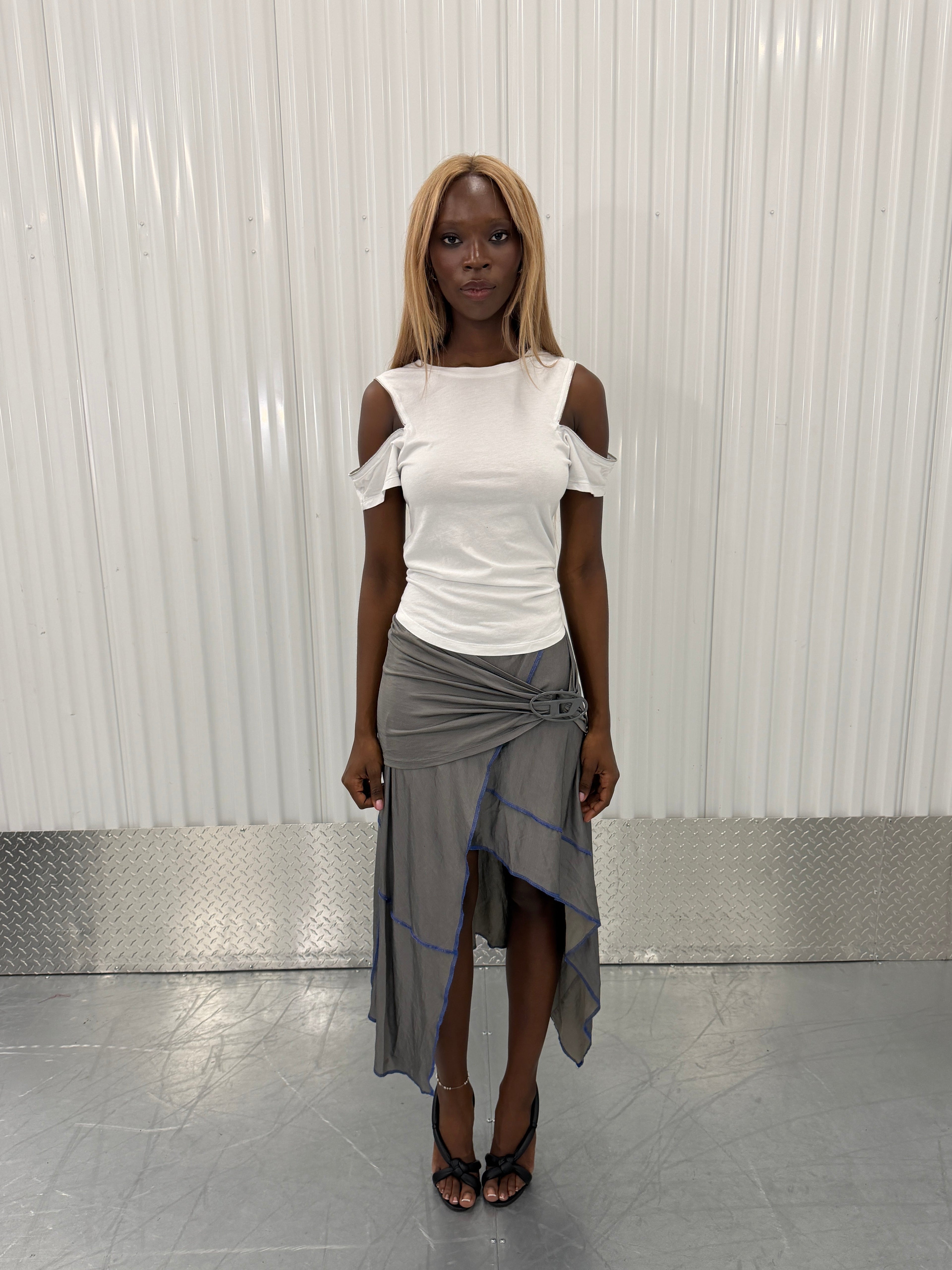 diesel o-ring midi skirt