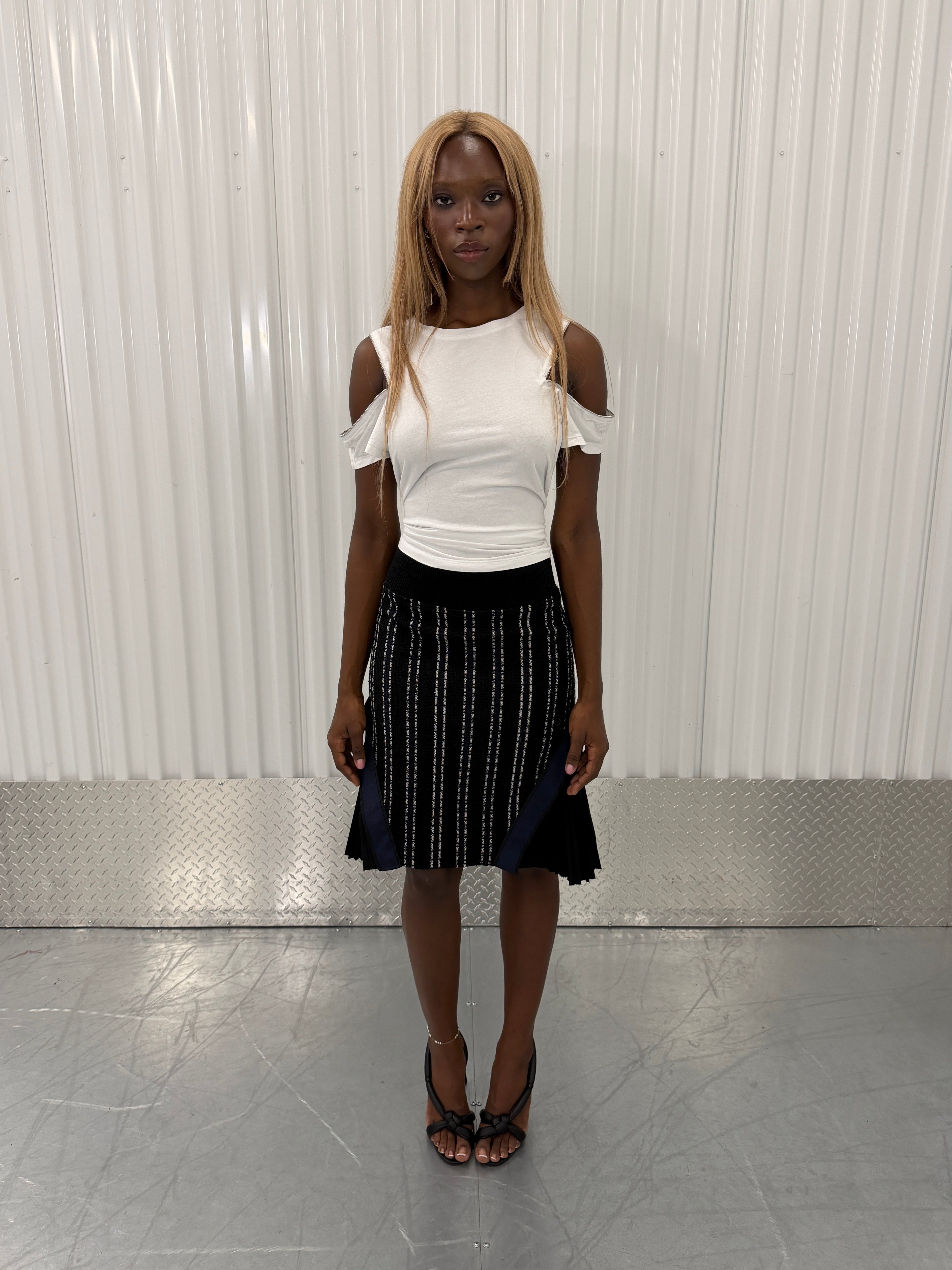 sacai luck pleated skirt