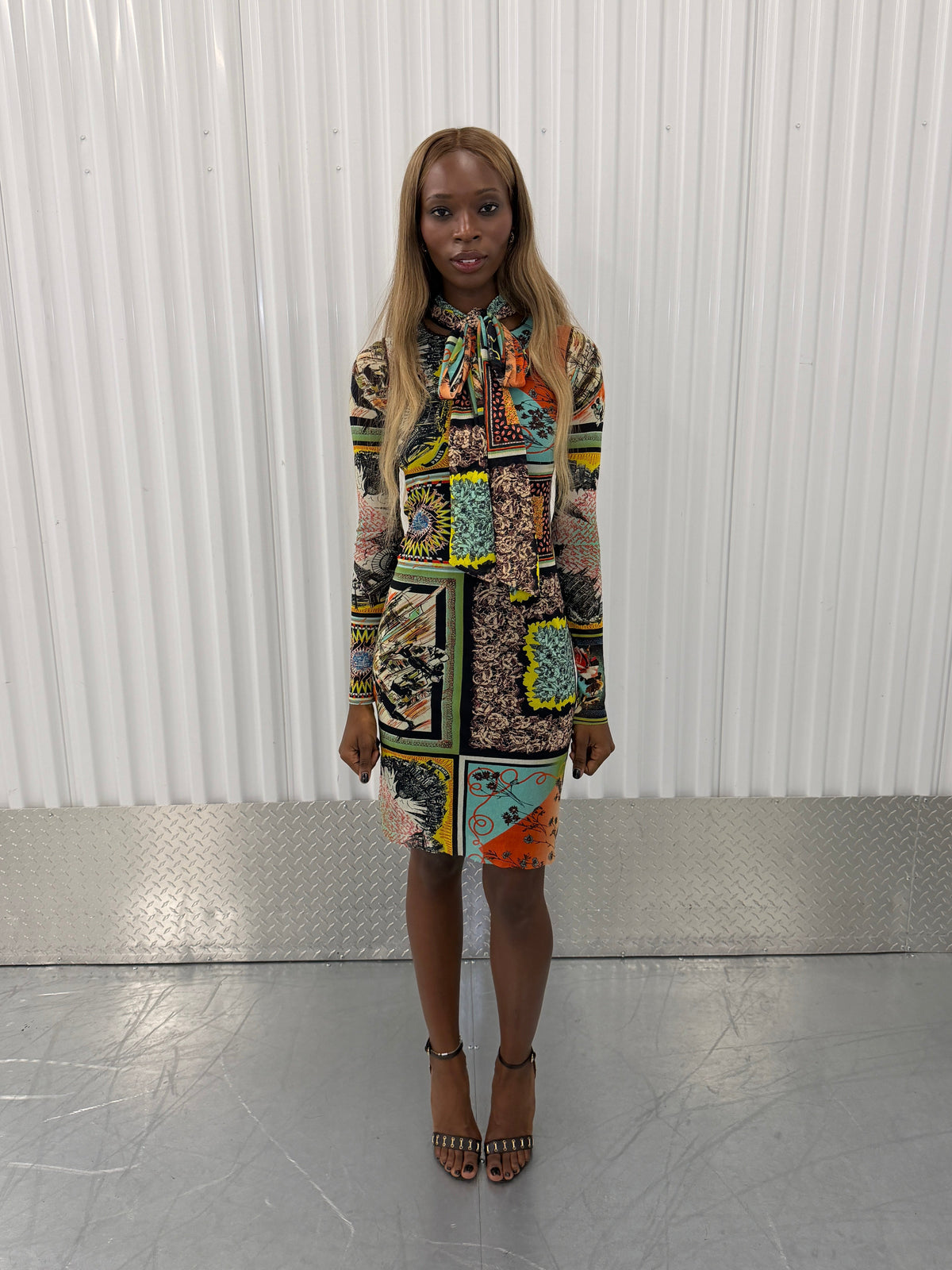 jean paul gaultier vintage mesh dress with attached scarf