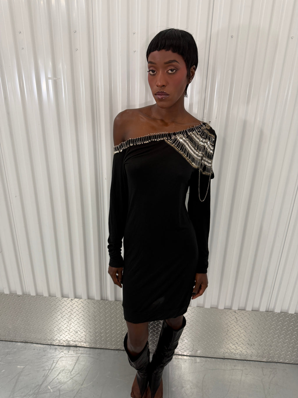 patrizia pepe safety pin dress