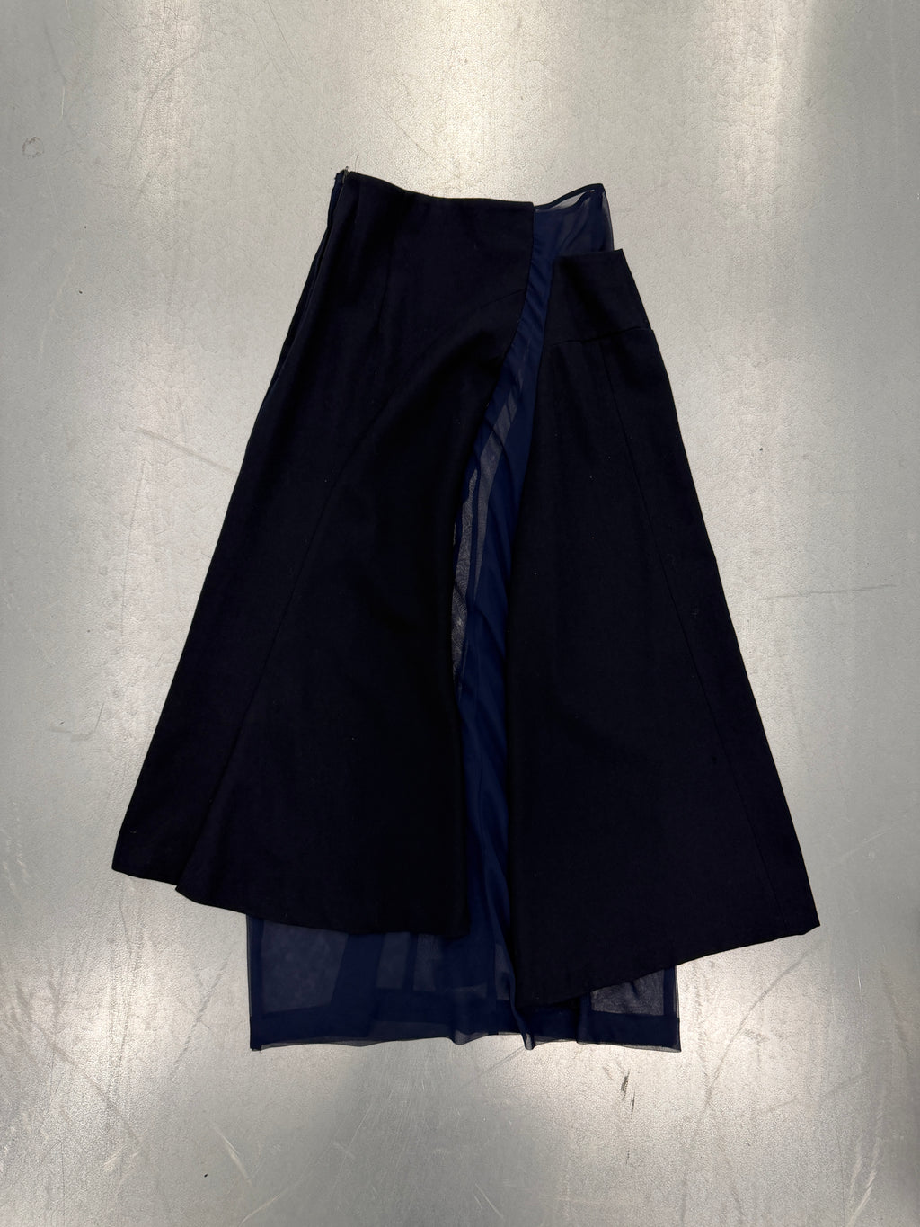 comme des garçons navy maxi skirt