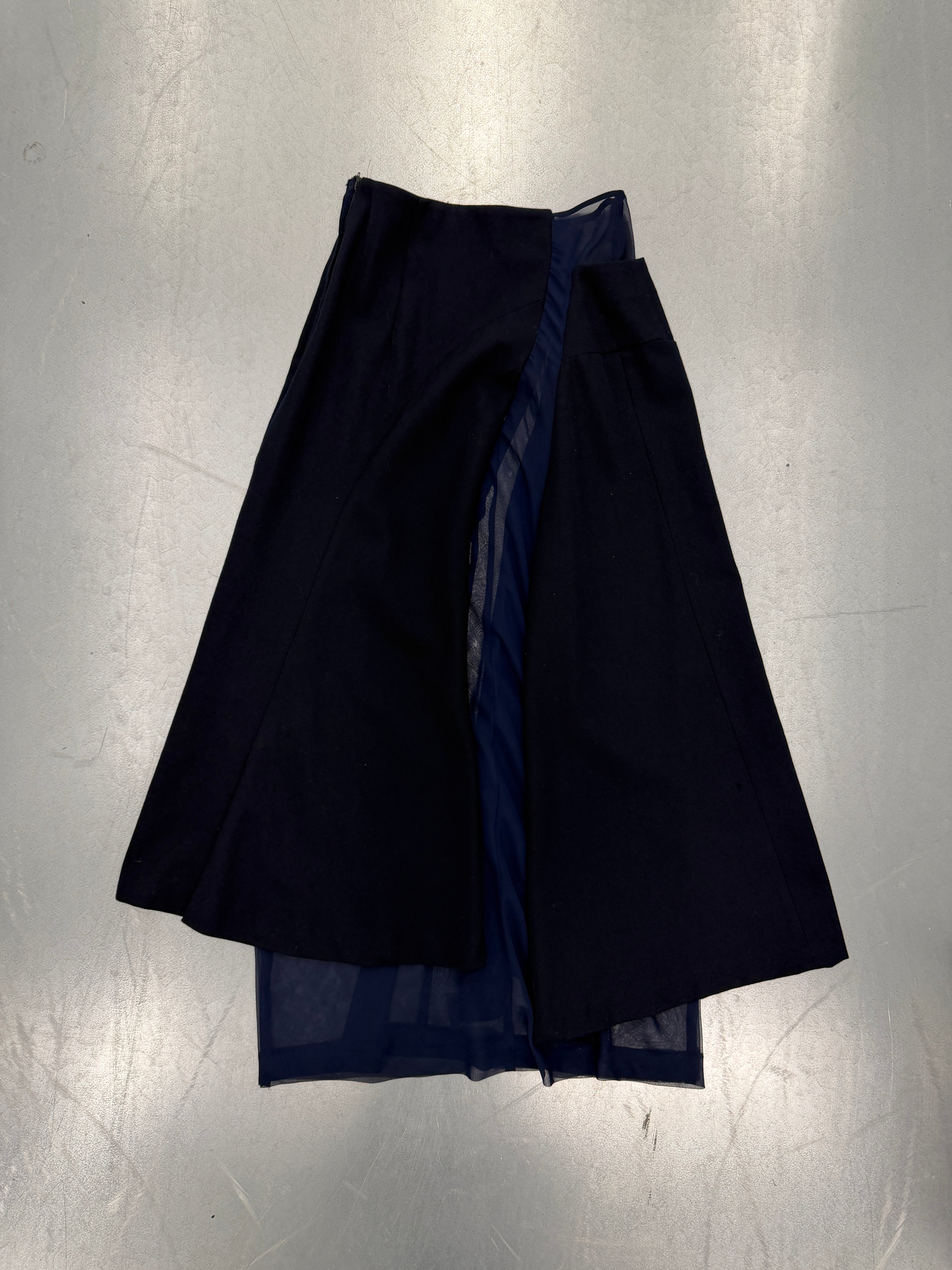 comme des garçons navy maxi skirt