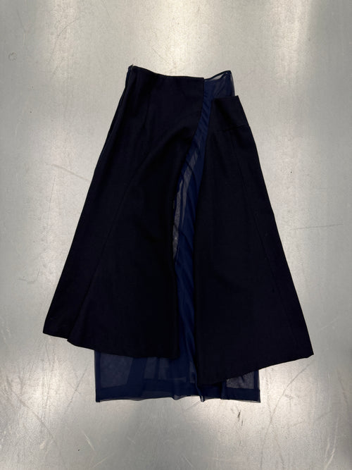 comme des garçons navy maxi skirt