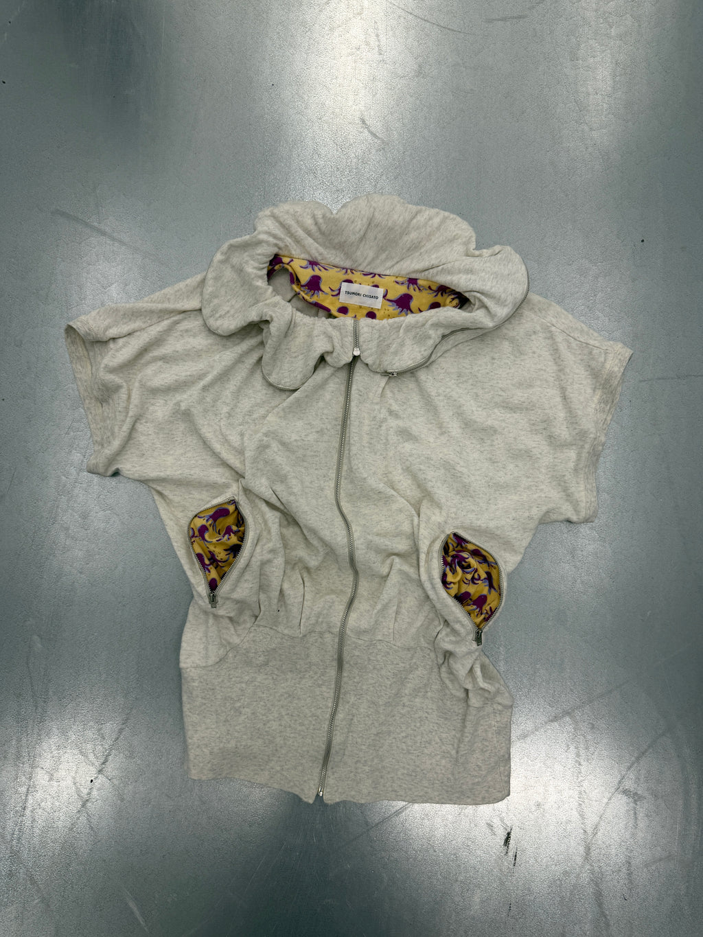 tsumori chisato zipper detail sweatshirt