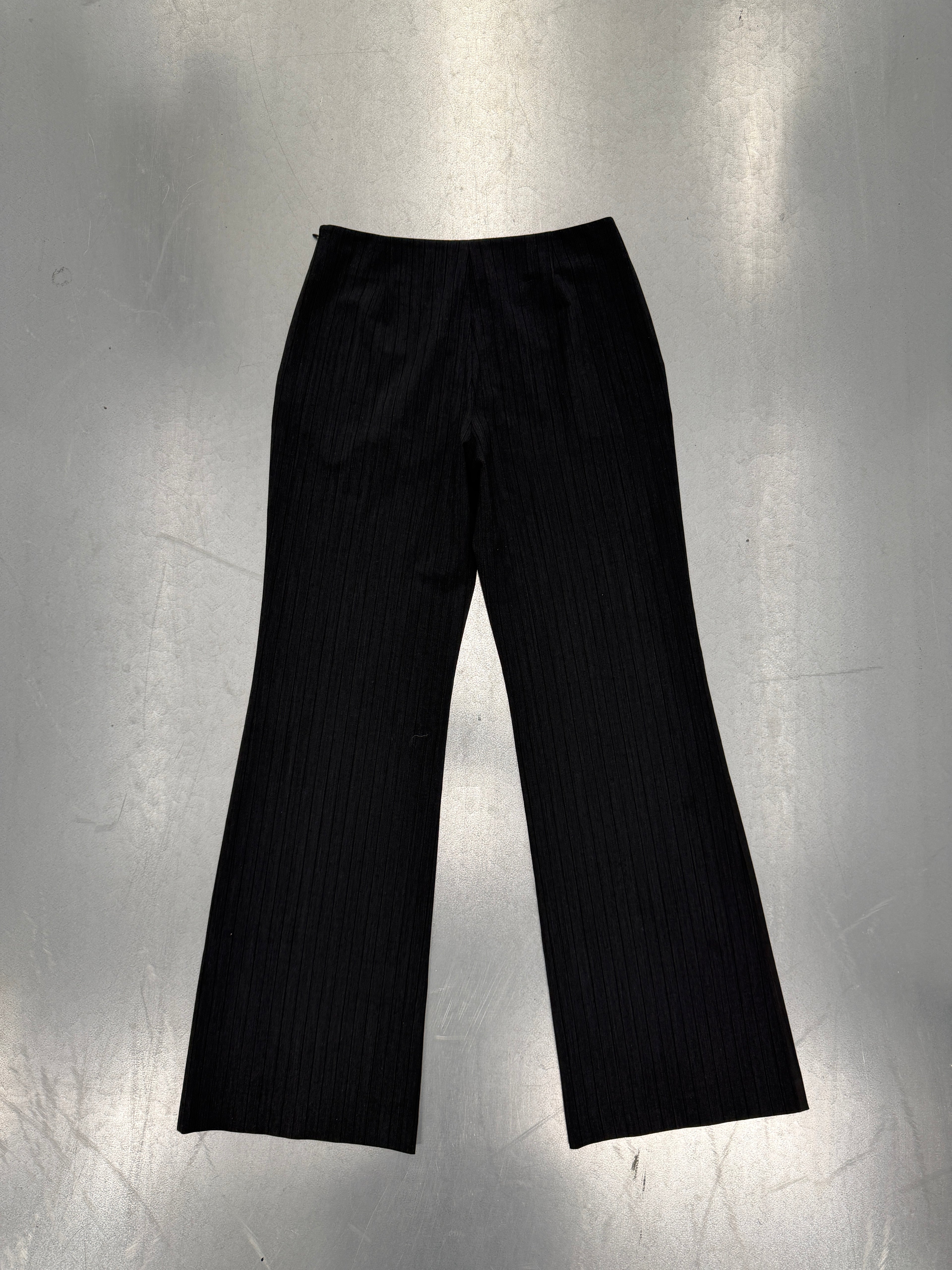 diesel waxed pinstrip trousers