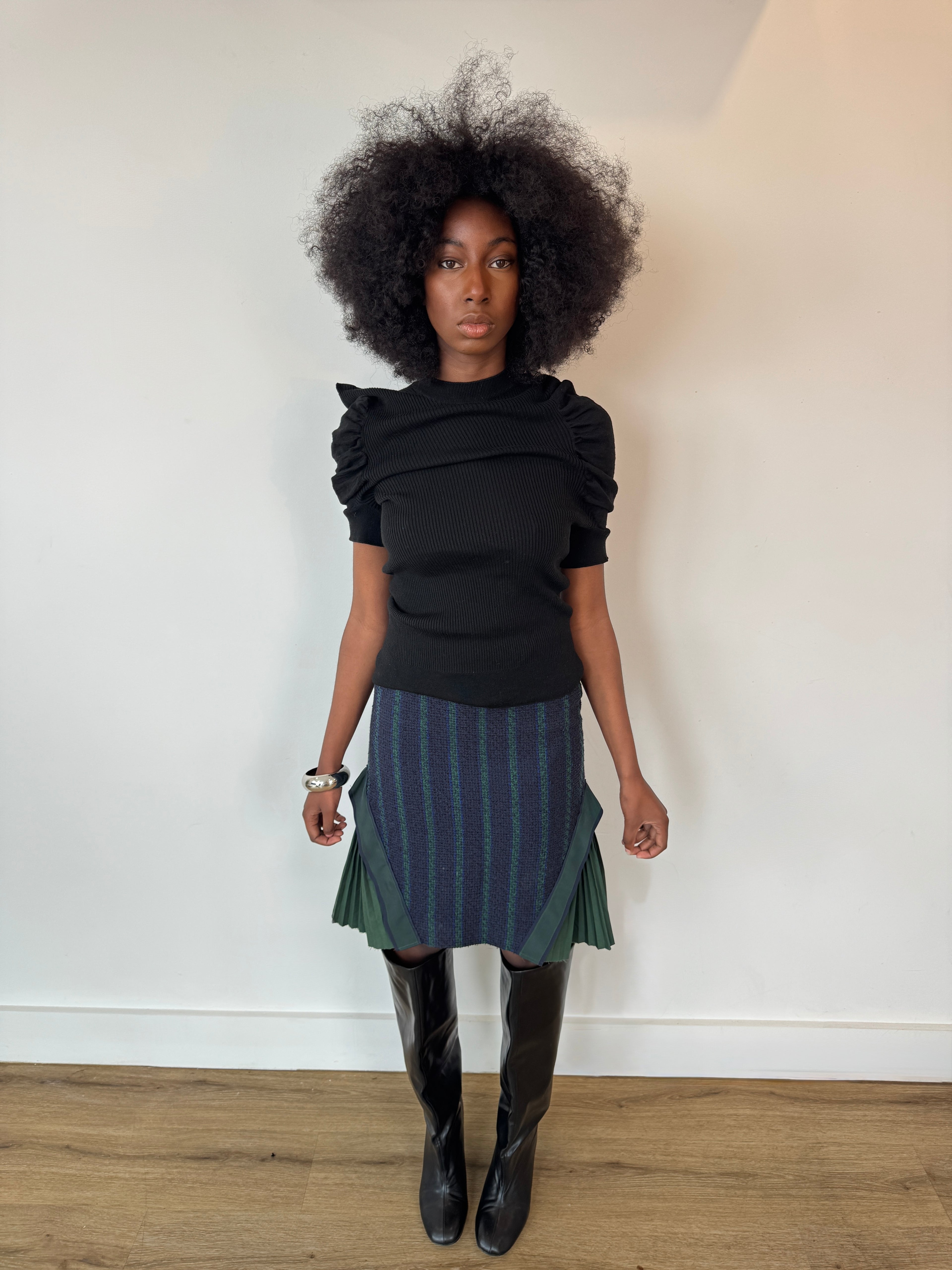 sacai pleated skirt