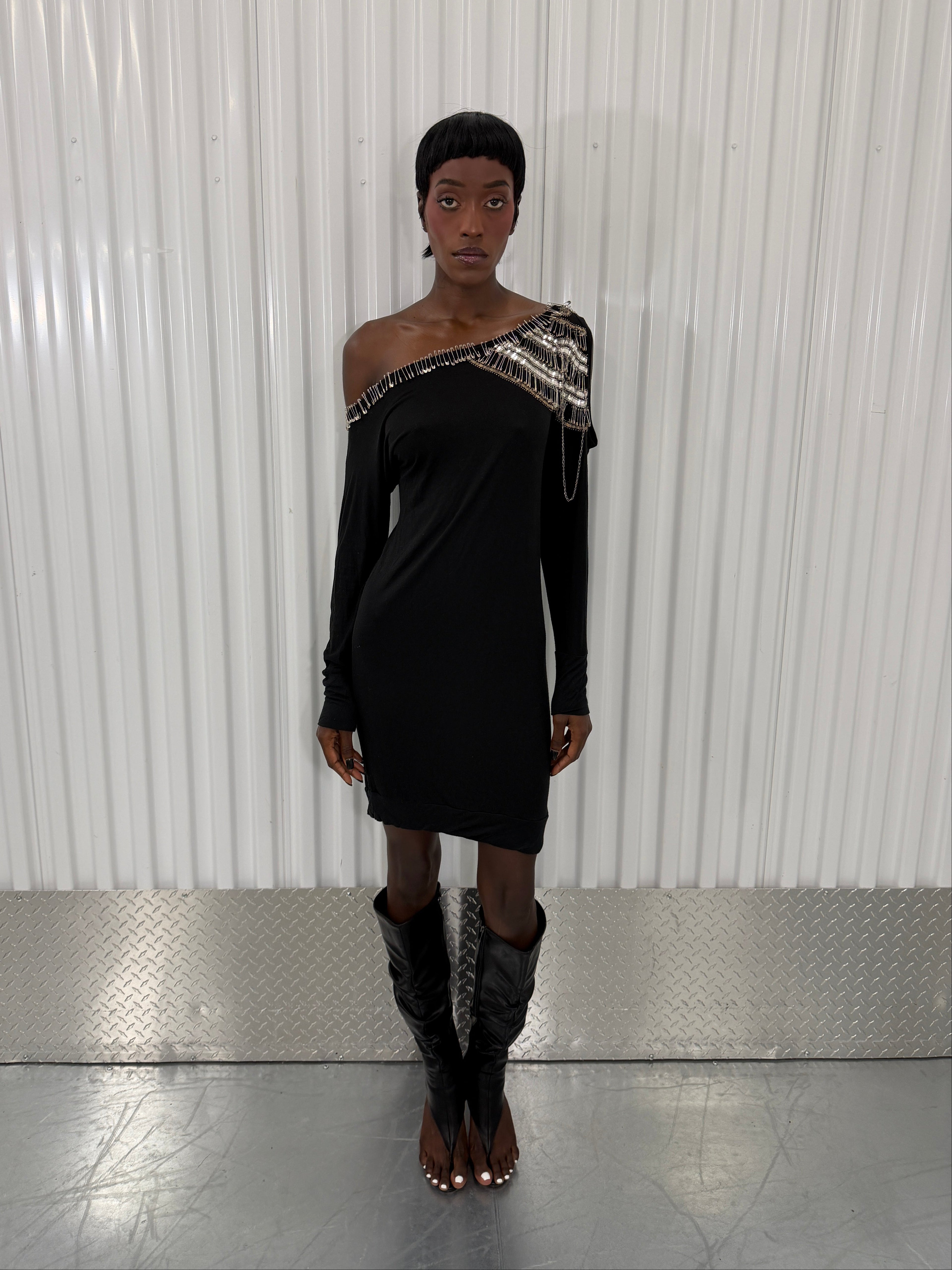 patrizia pepe safety pin dress