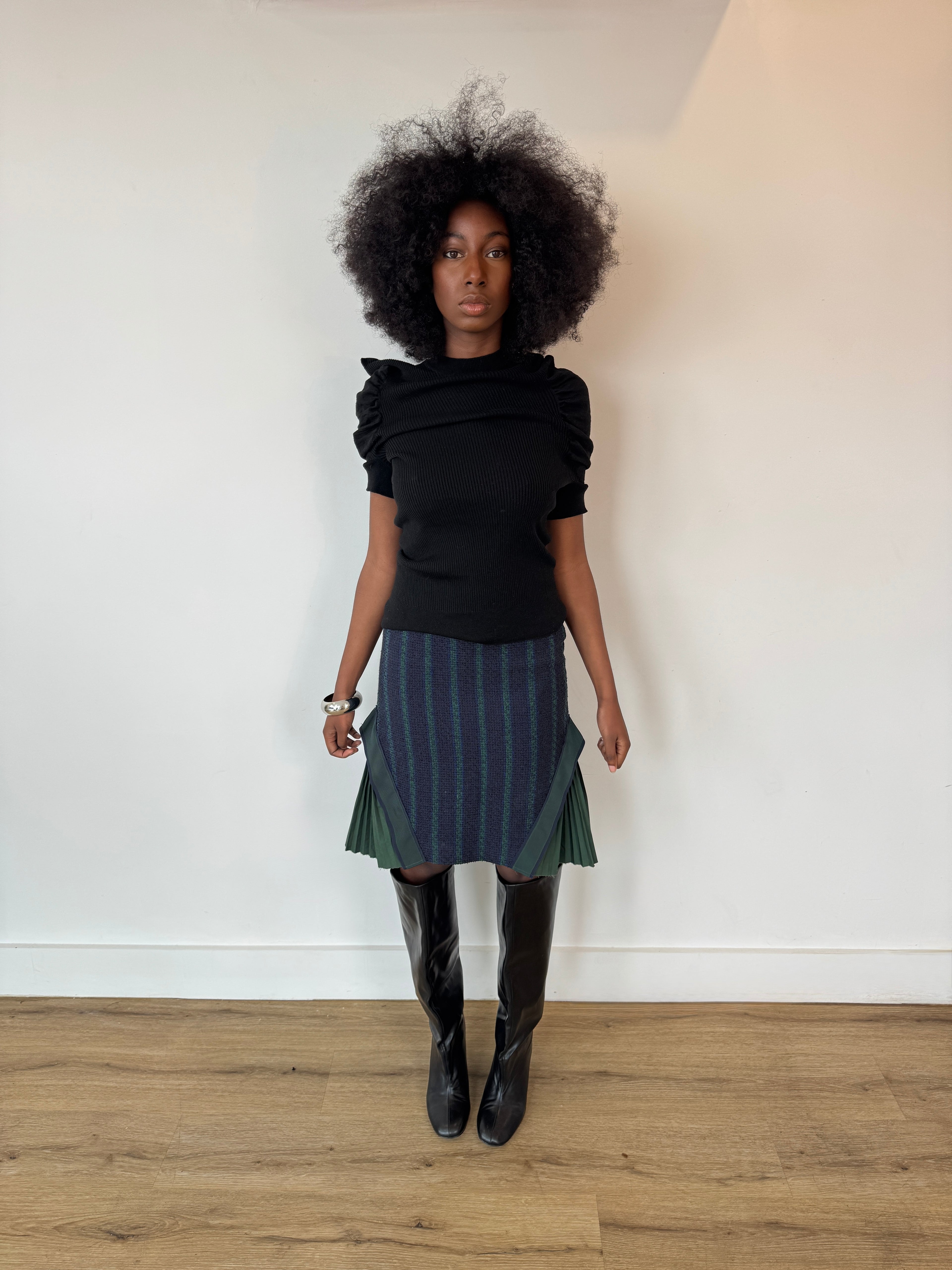sacai pleated skirt