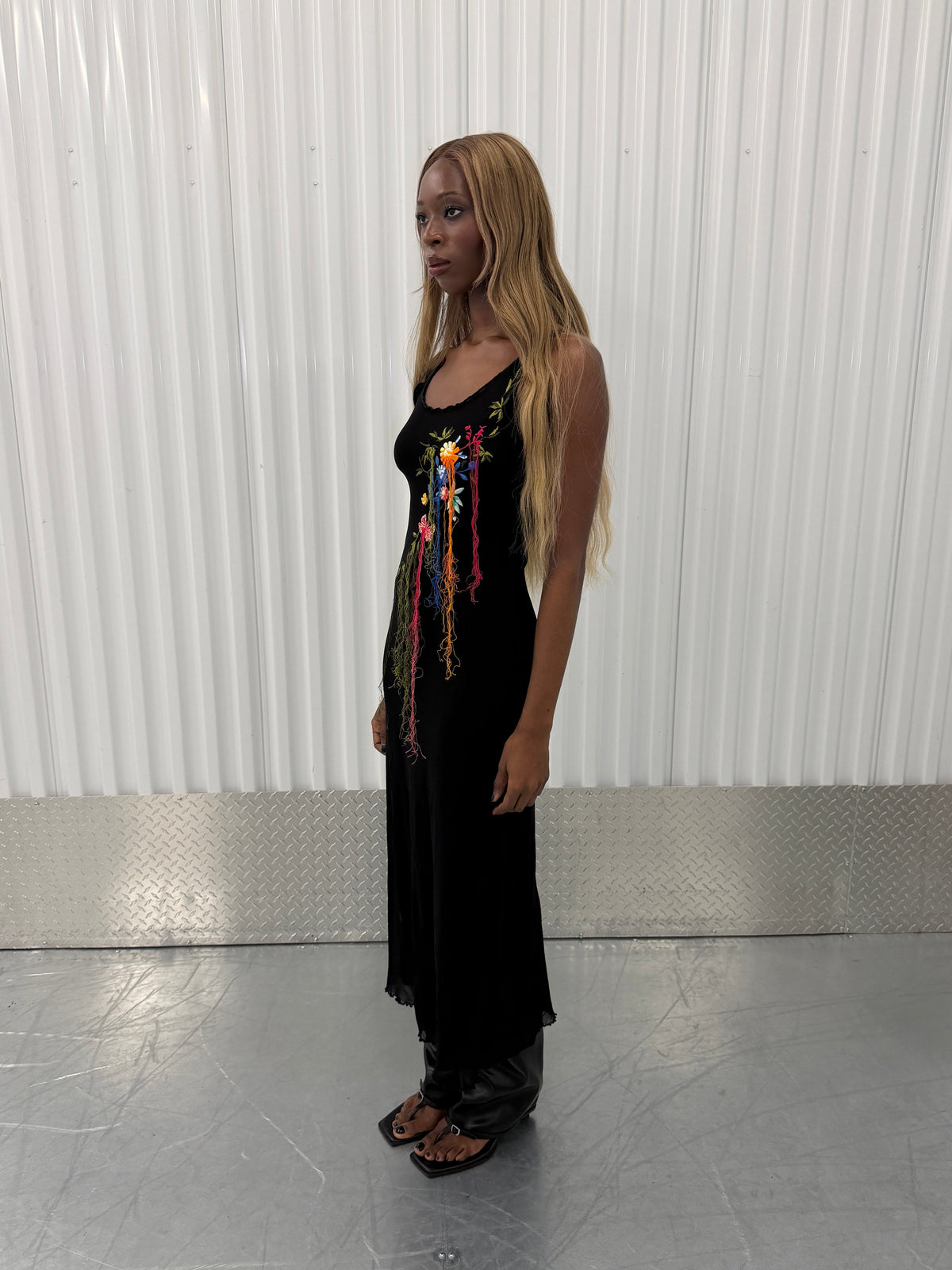 jean paul gaultier soleil vintage cascading 3d mesh dress