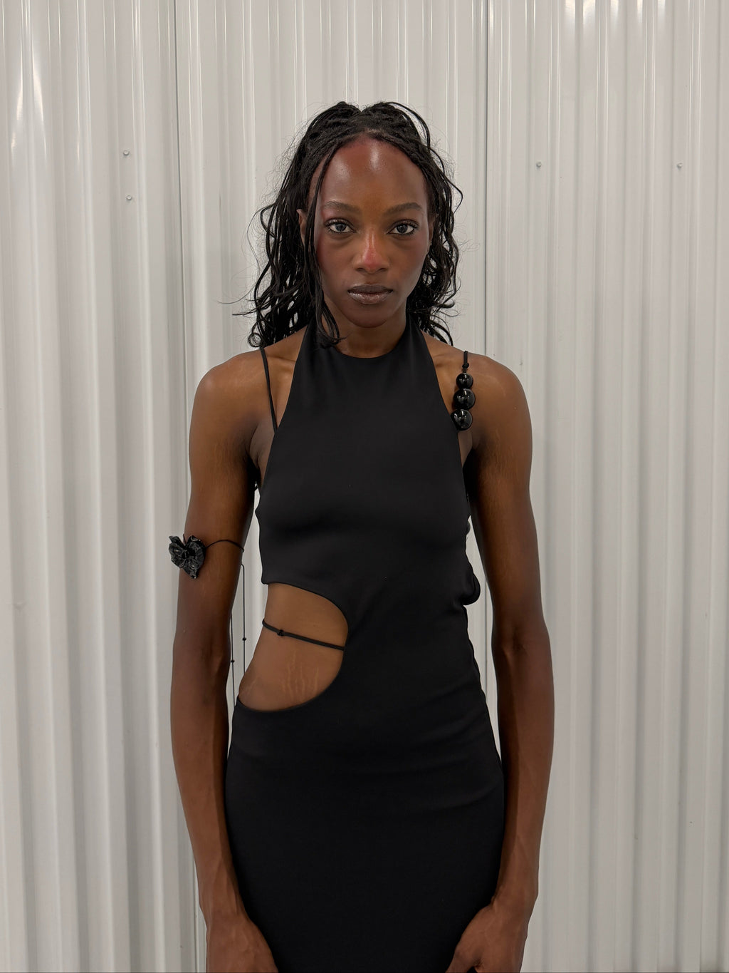 livia nunes x h&m cut out beaded dress