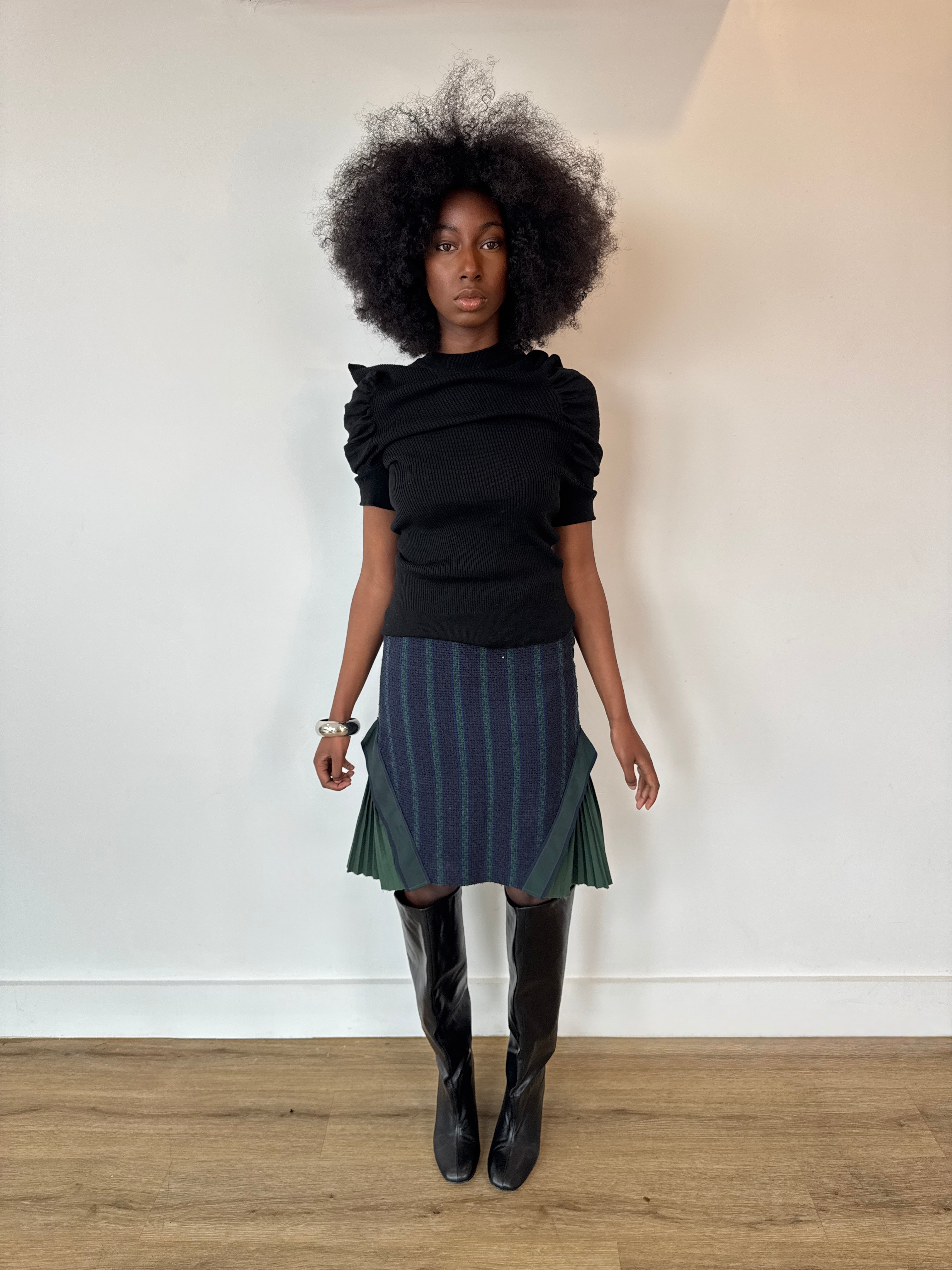 sacai pleated skirt