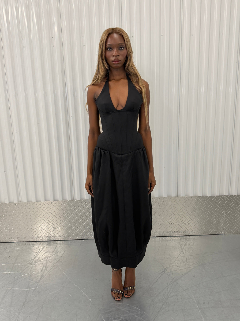 fancí club epidermis corset maxi dress