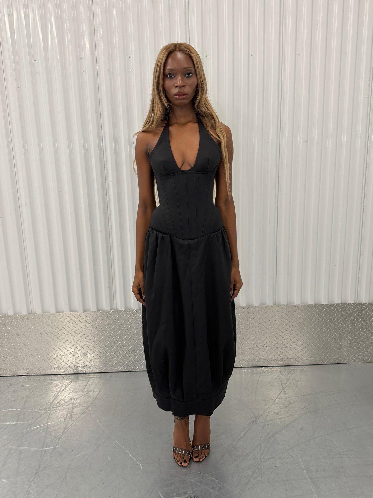 fancí club epidermis corset maxi dress