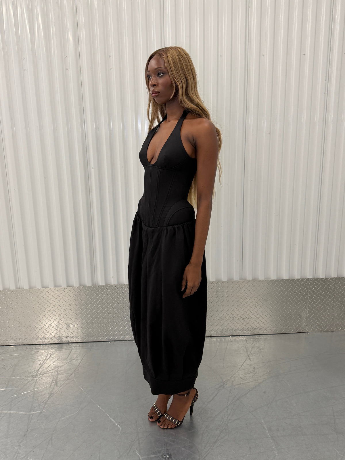 fancí club epidermis corset maxi dress