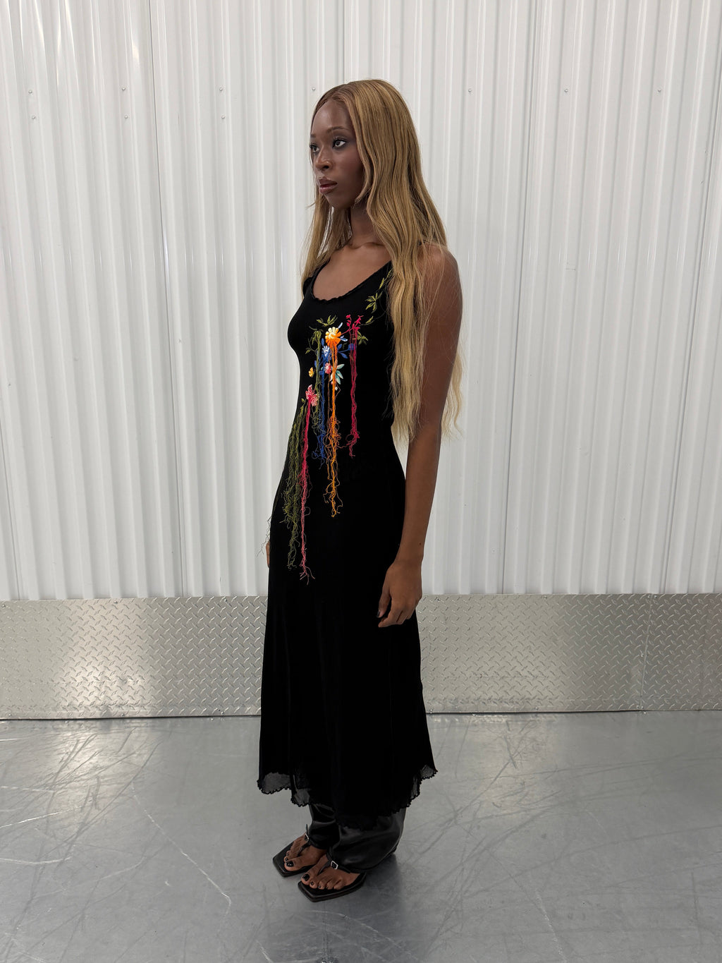 jean paul gaultier soleil vintage cascading 3d mesh dress