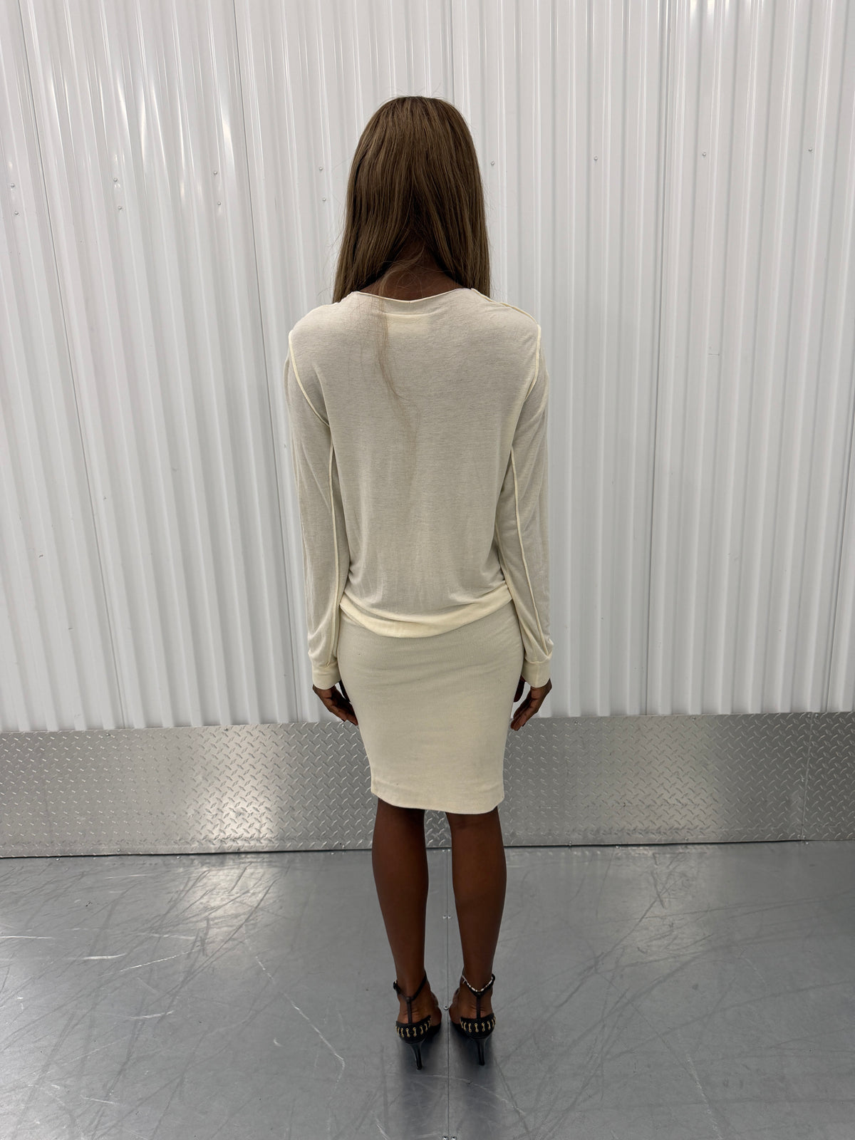 maison margiela6 deep v-cut knit dress