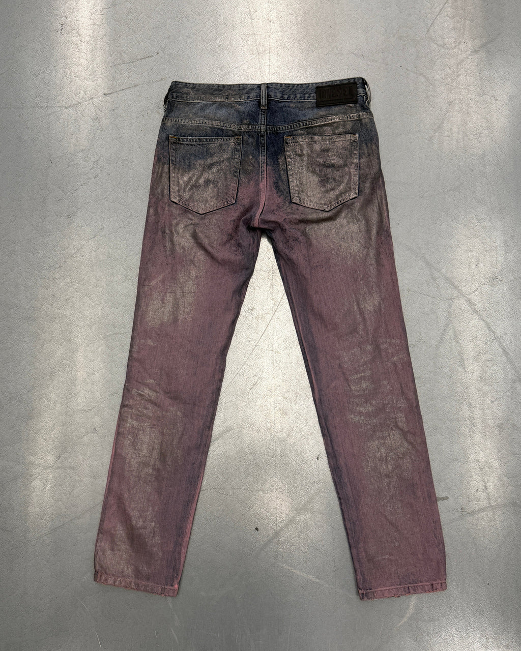 diesel metallic pink blue jeans