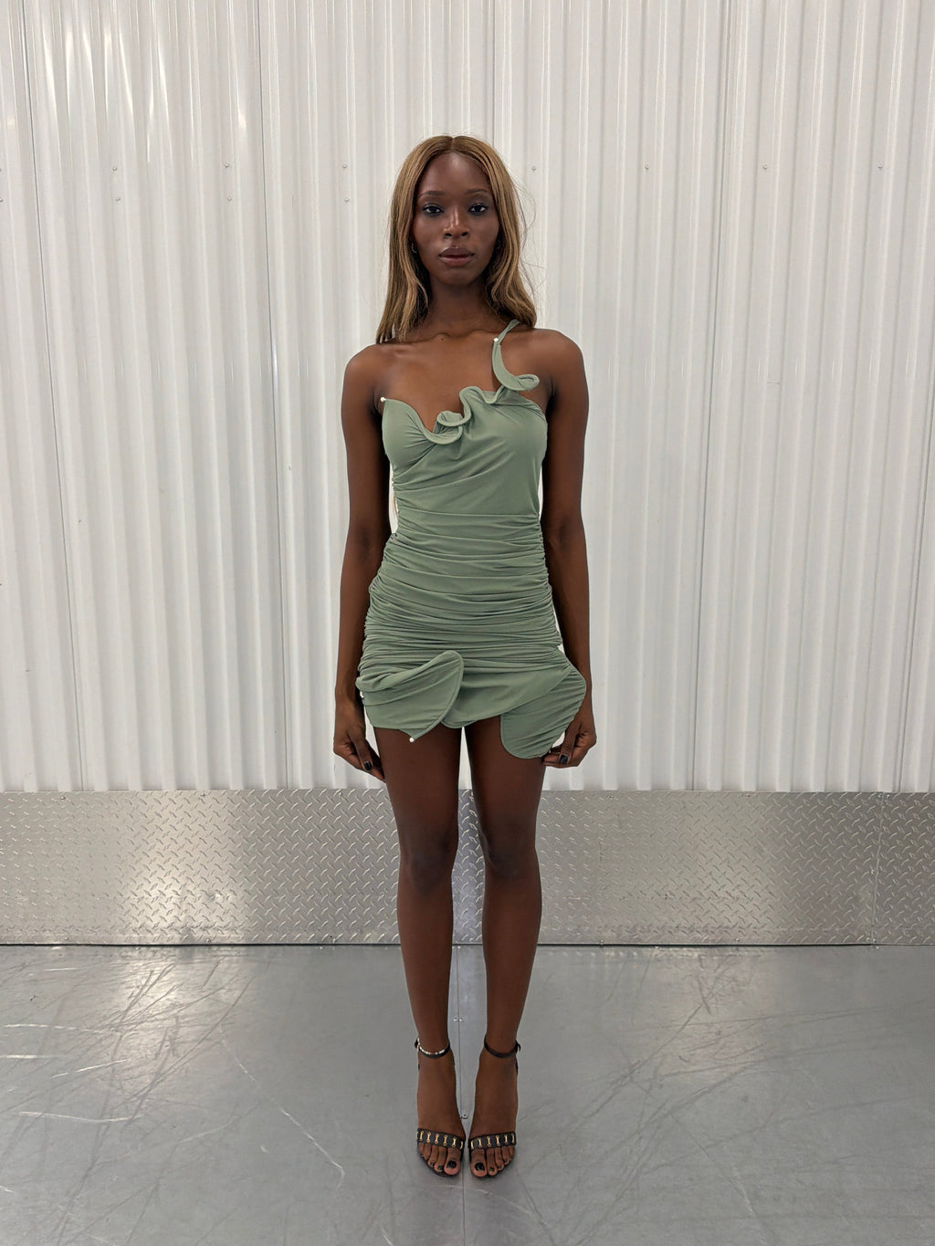 christopher esber venus mini dress - sage