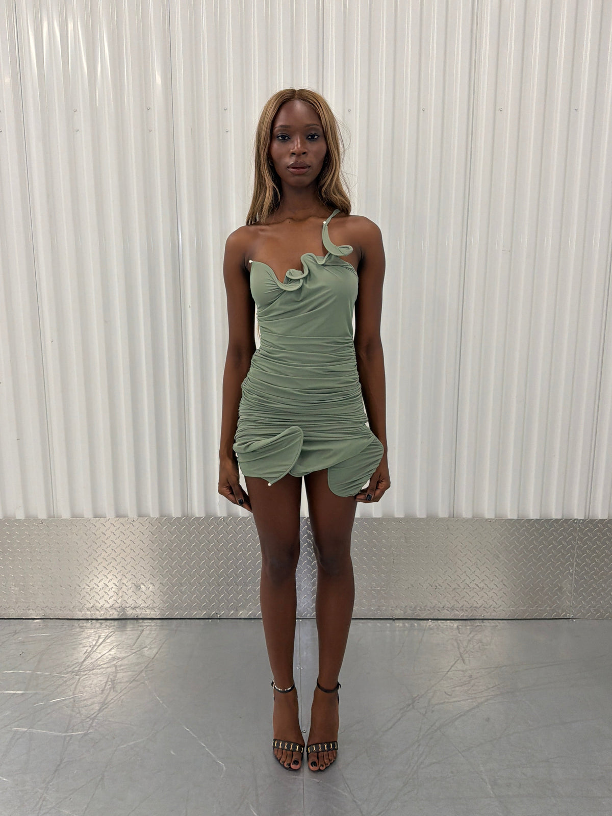 christopher esber venus mini dress - sage