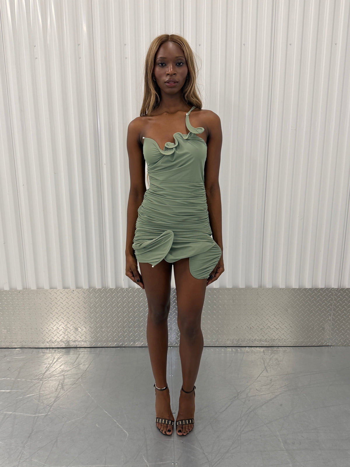 christopher esber venus mini dress - sage