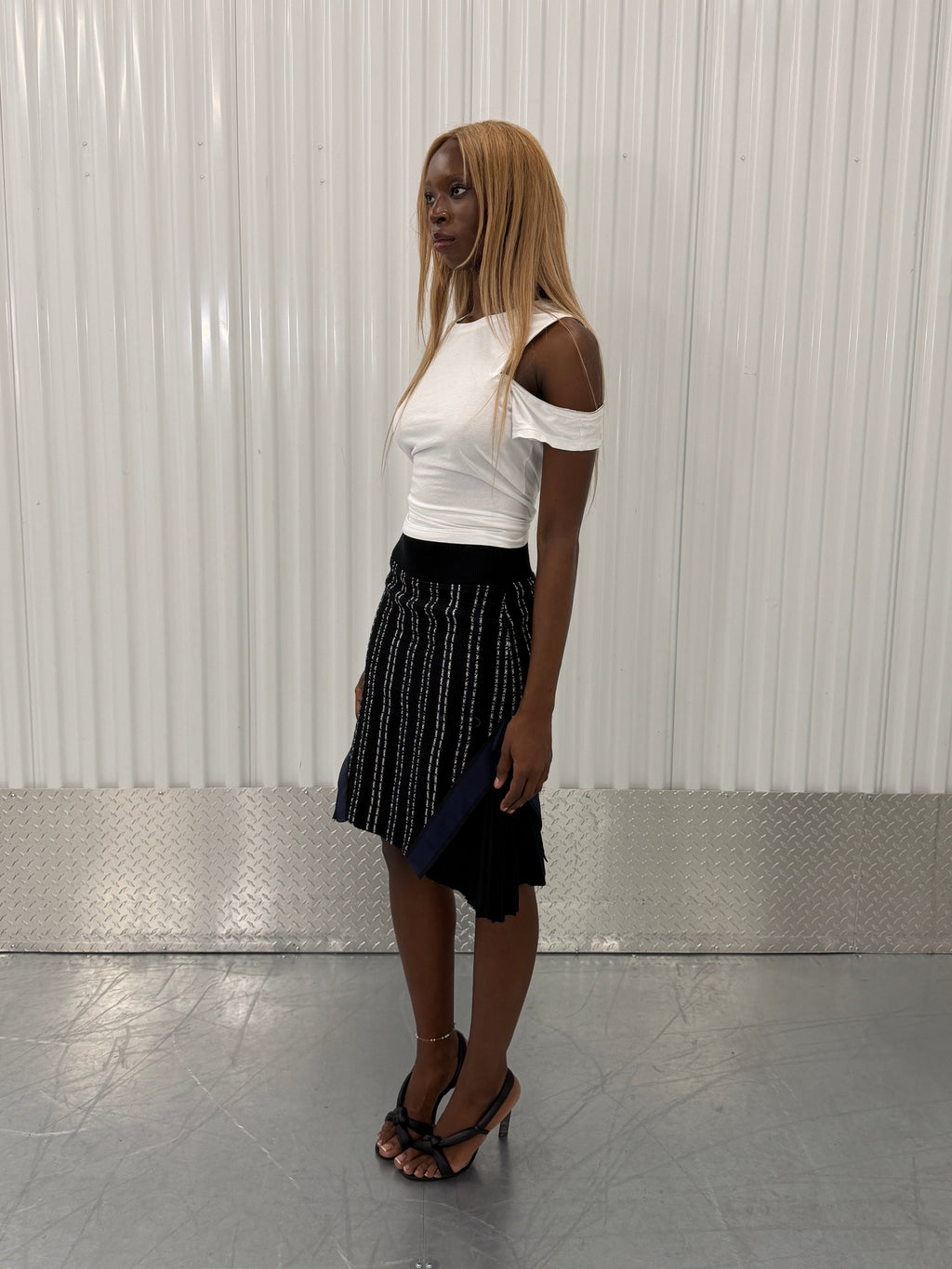 sacai luck pleated skirt