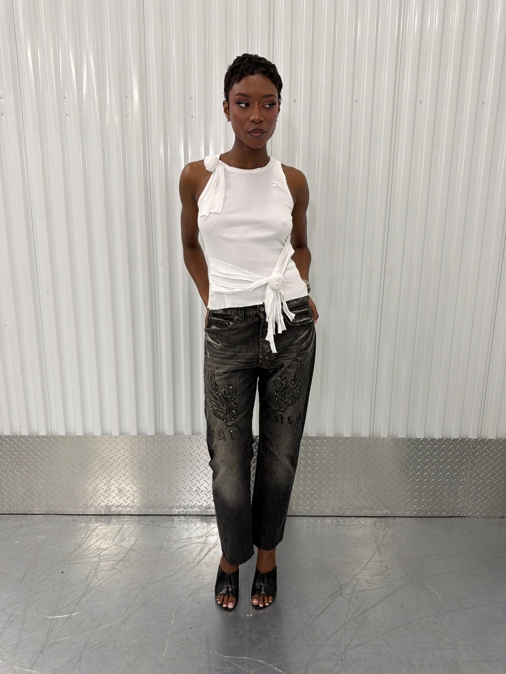 coperni 3d flower tank top