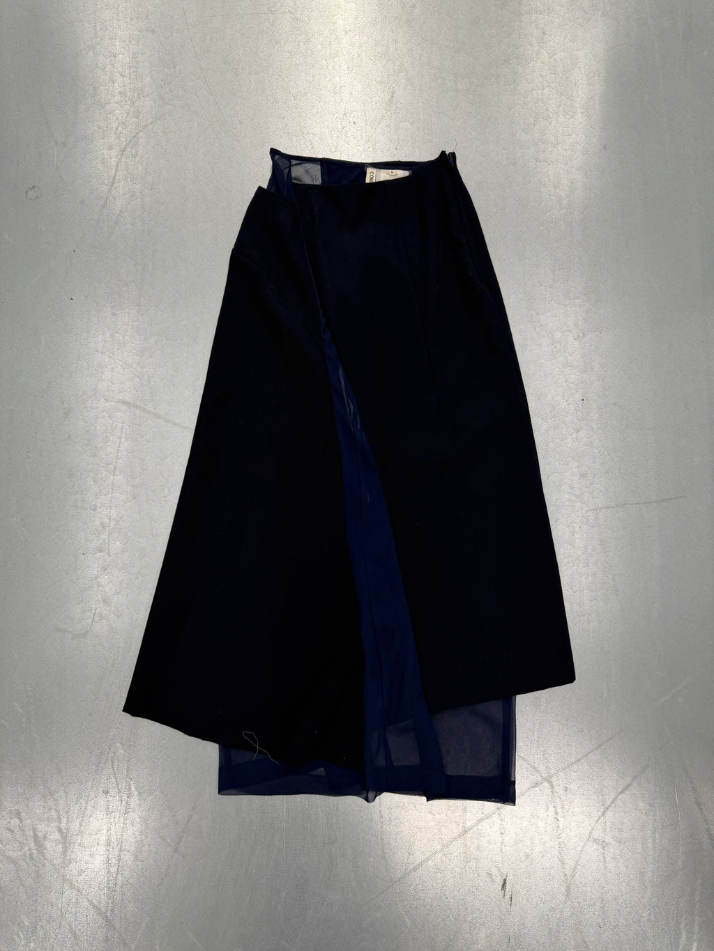 comme des garçons navy maxi skirt