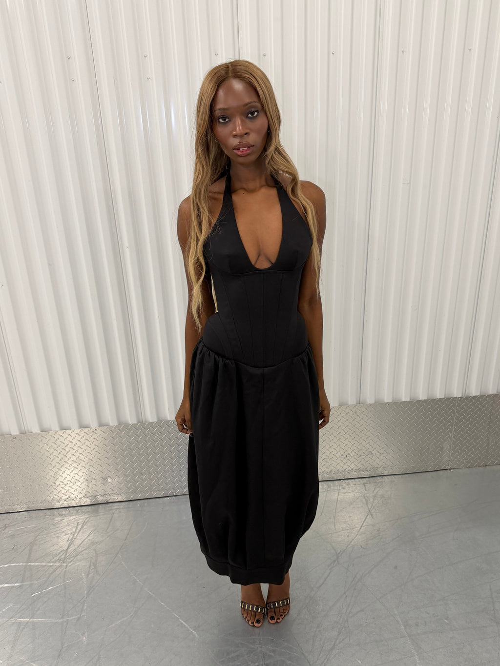 fancí club epidermis corset maxi dress
