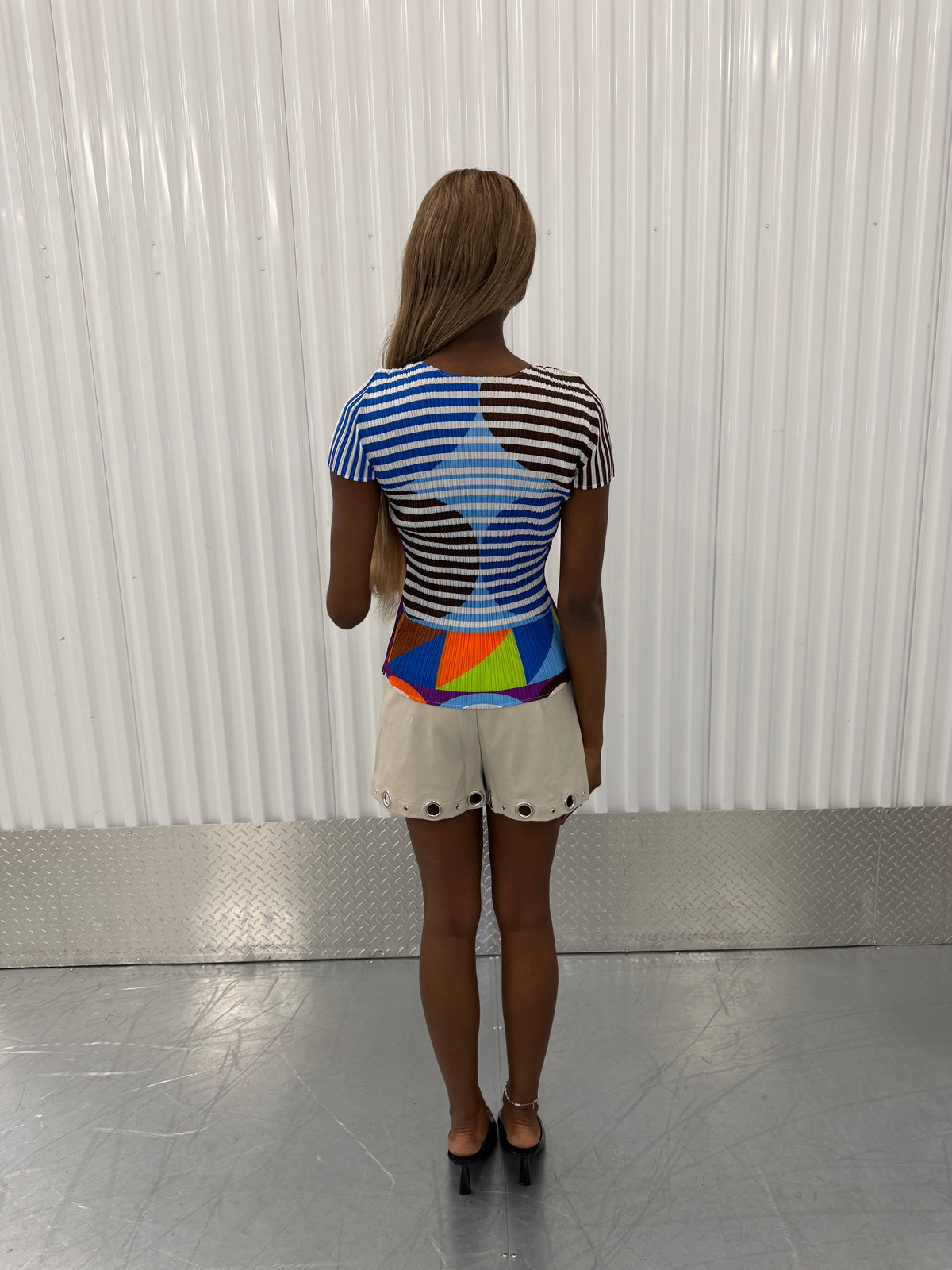 pleats please issey miyake crew neck - multicolor