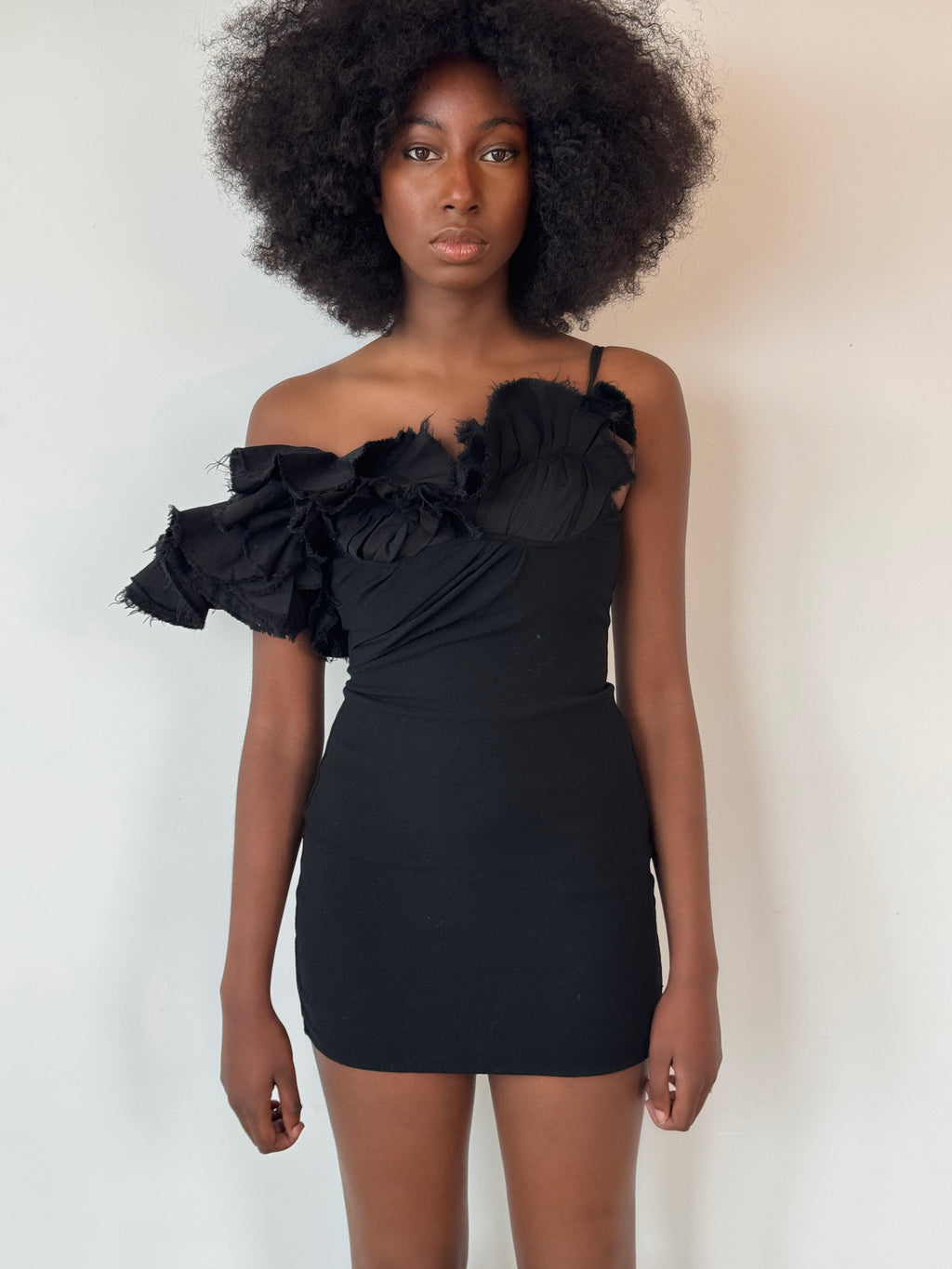 jacquemus floral 3d off-shoulder mini dress