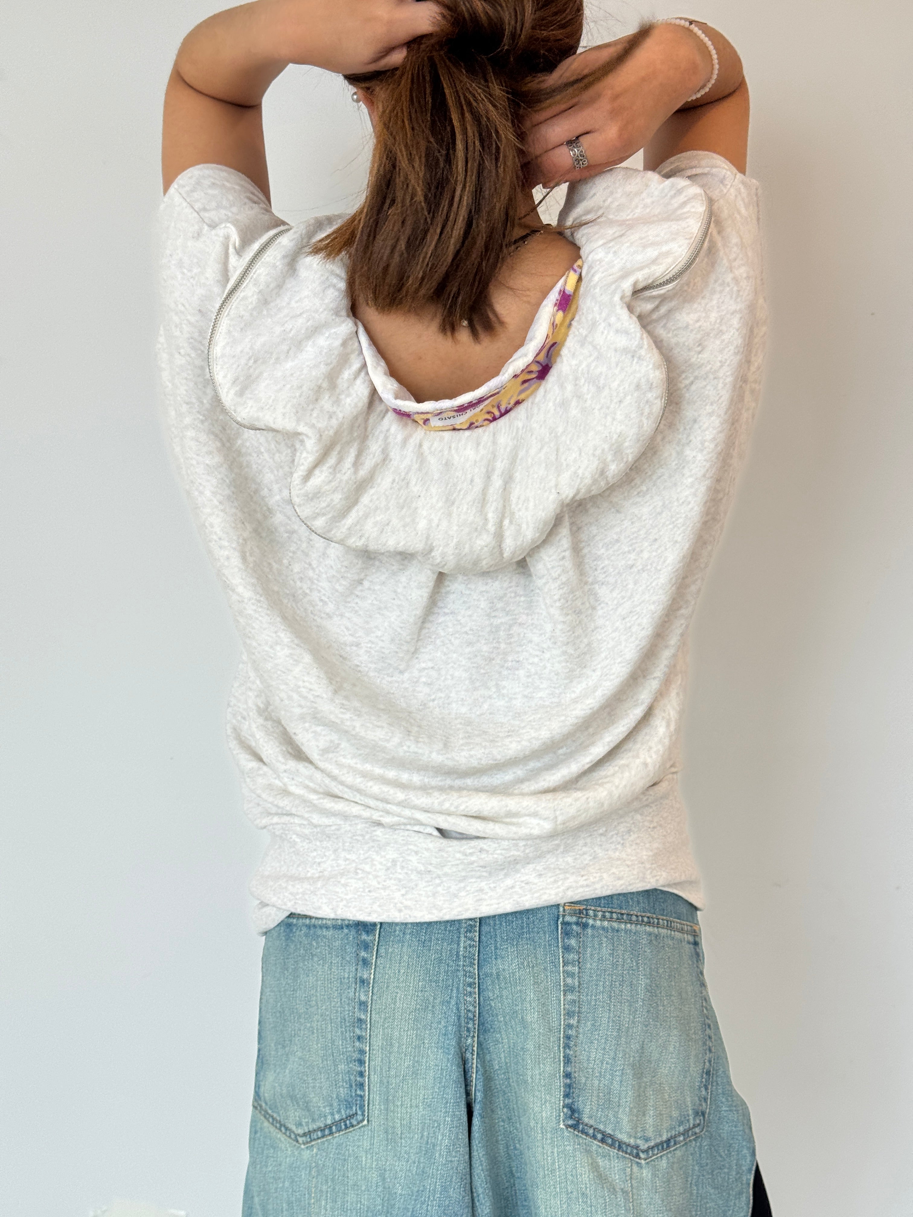 tsumori chisato zipper detail sweatshirt