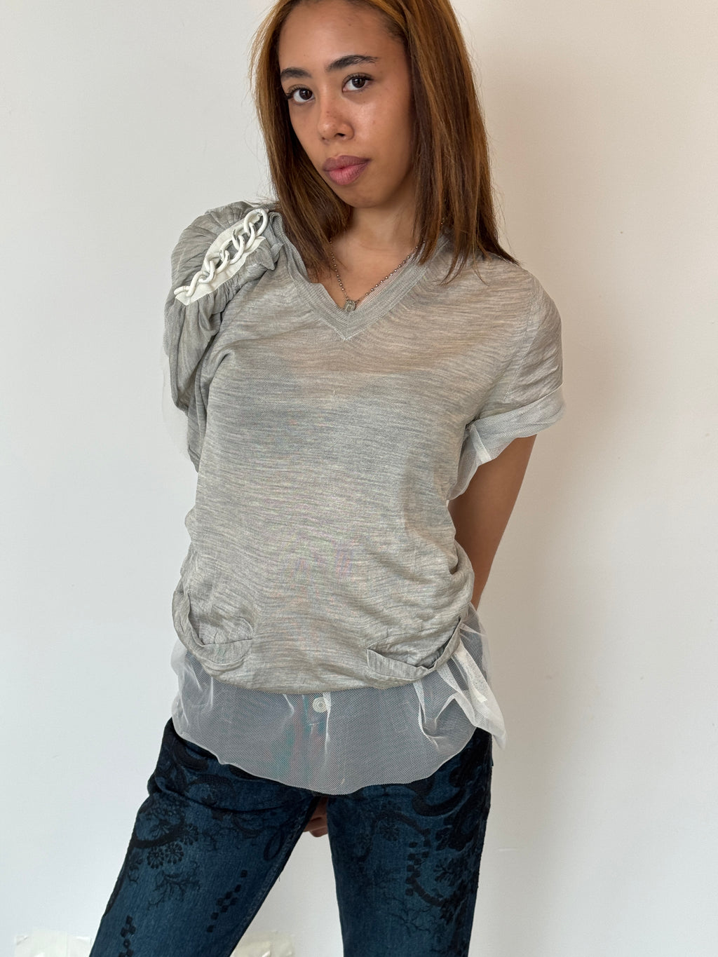 sacai luck sheer jersey blouse