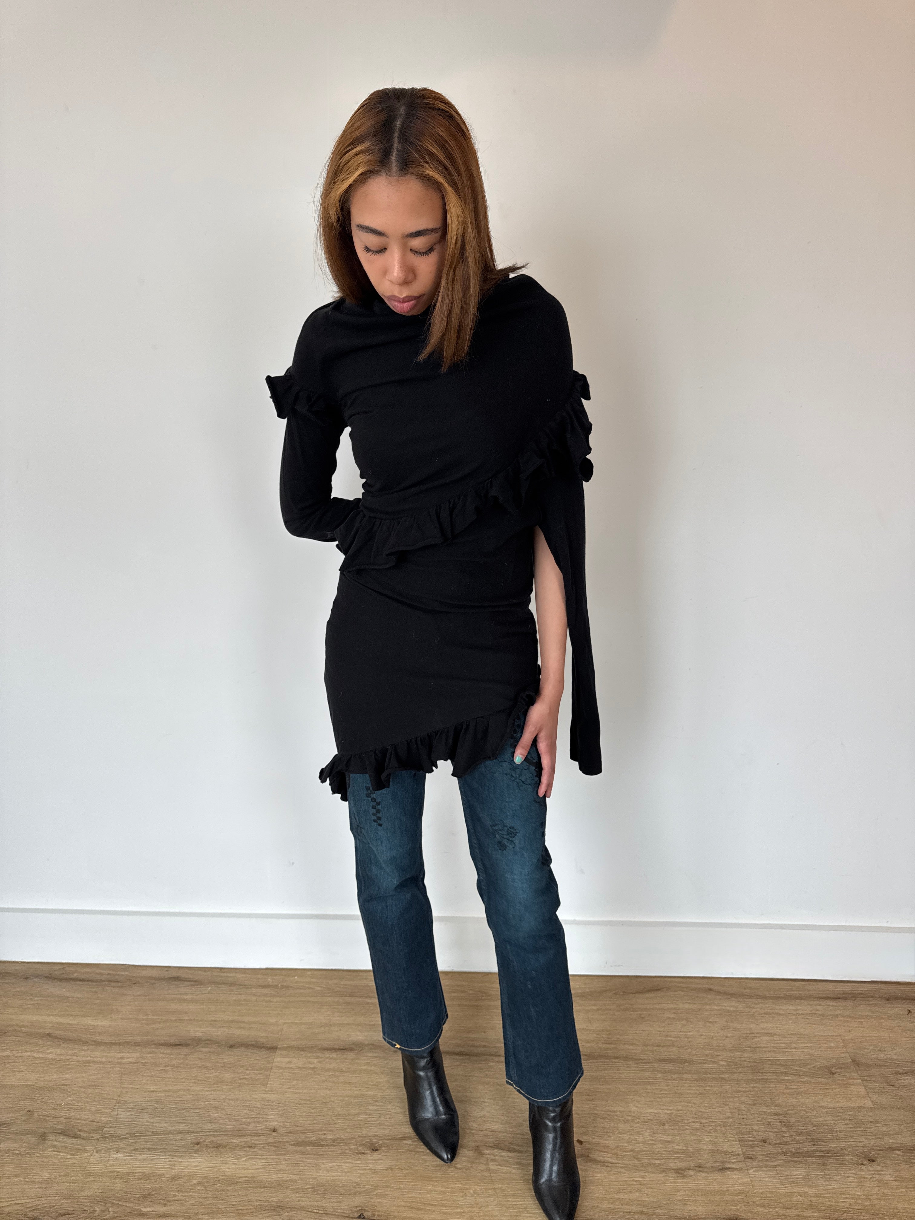 junya wantanabe asymmetrical tshirt dress