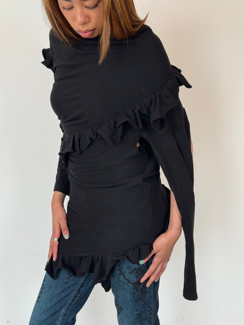 junya wantanabe asymmetrical tshirt dress