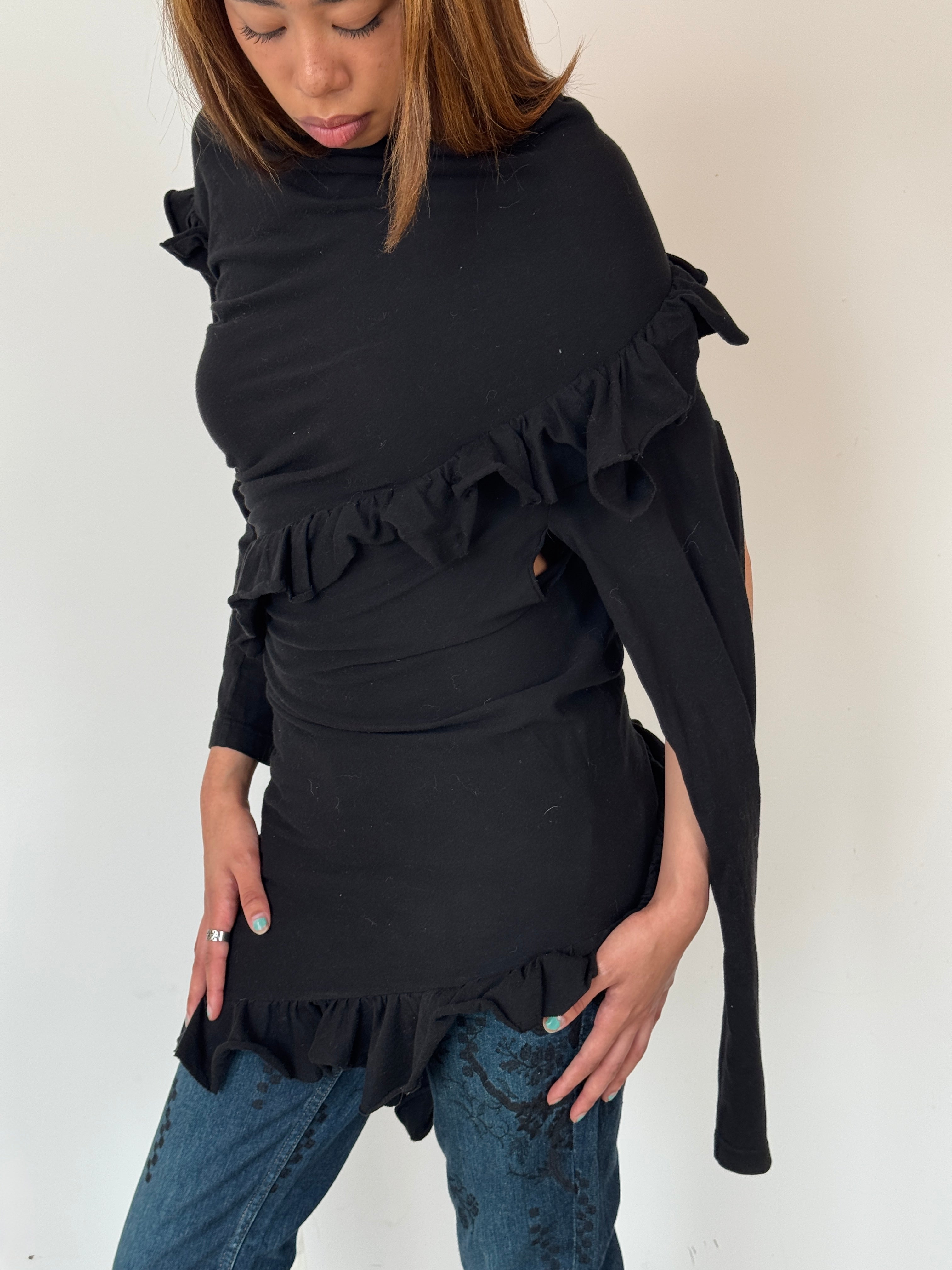junya wantanabe asymmetrical tshirt dress