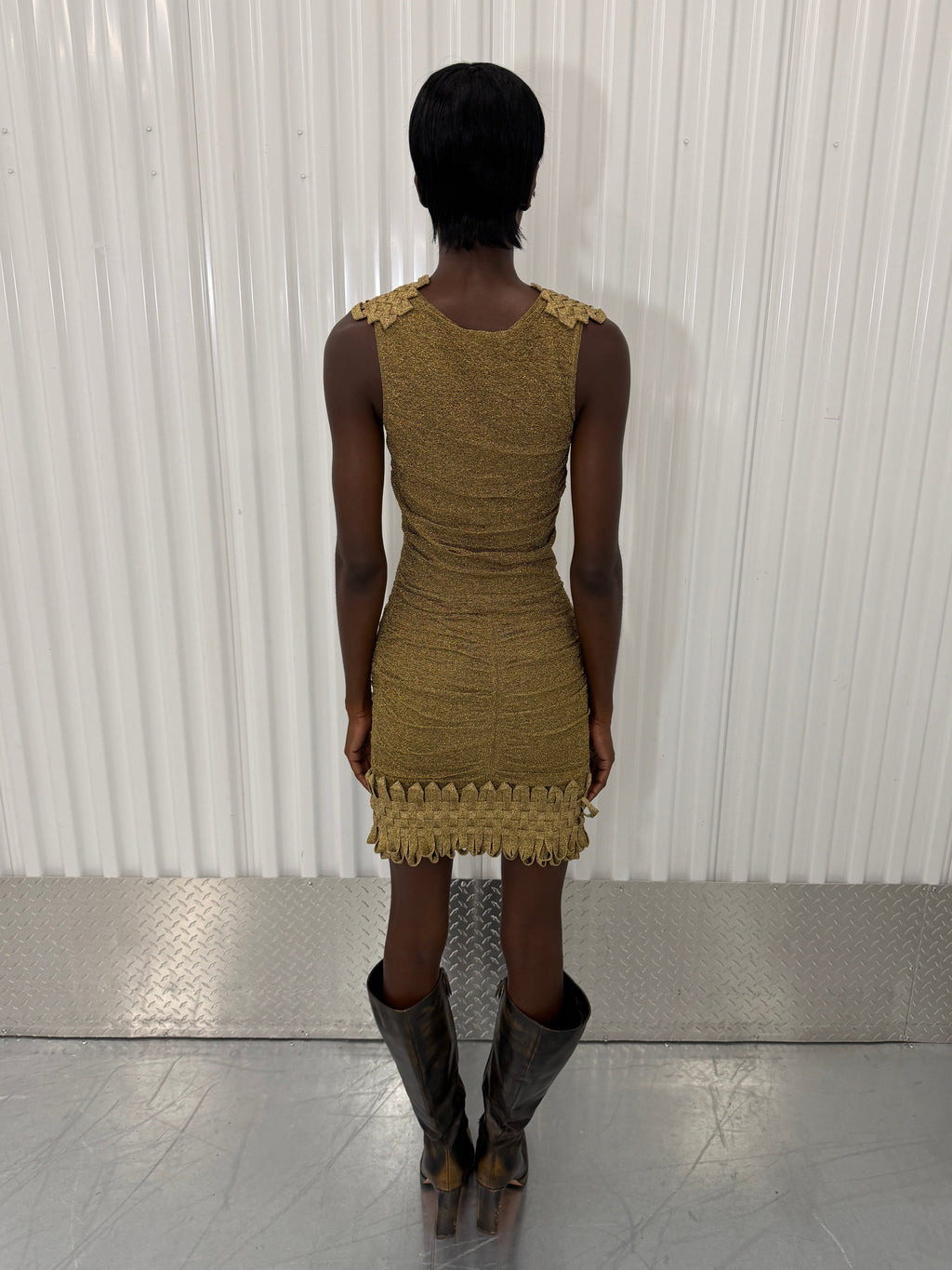 zac posen vintage golden shimmer dress