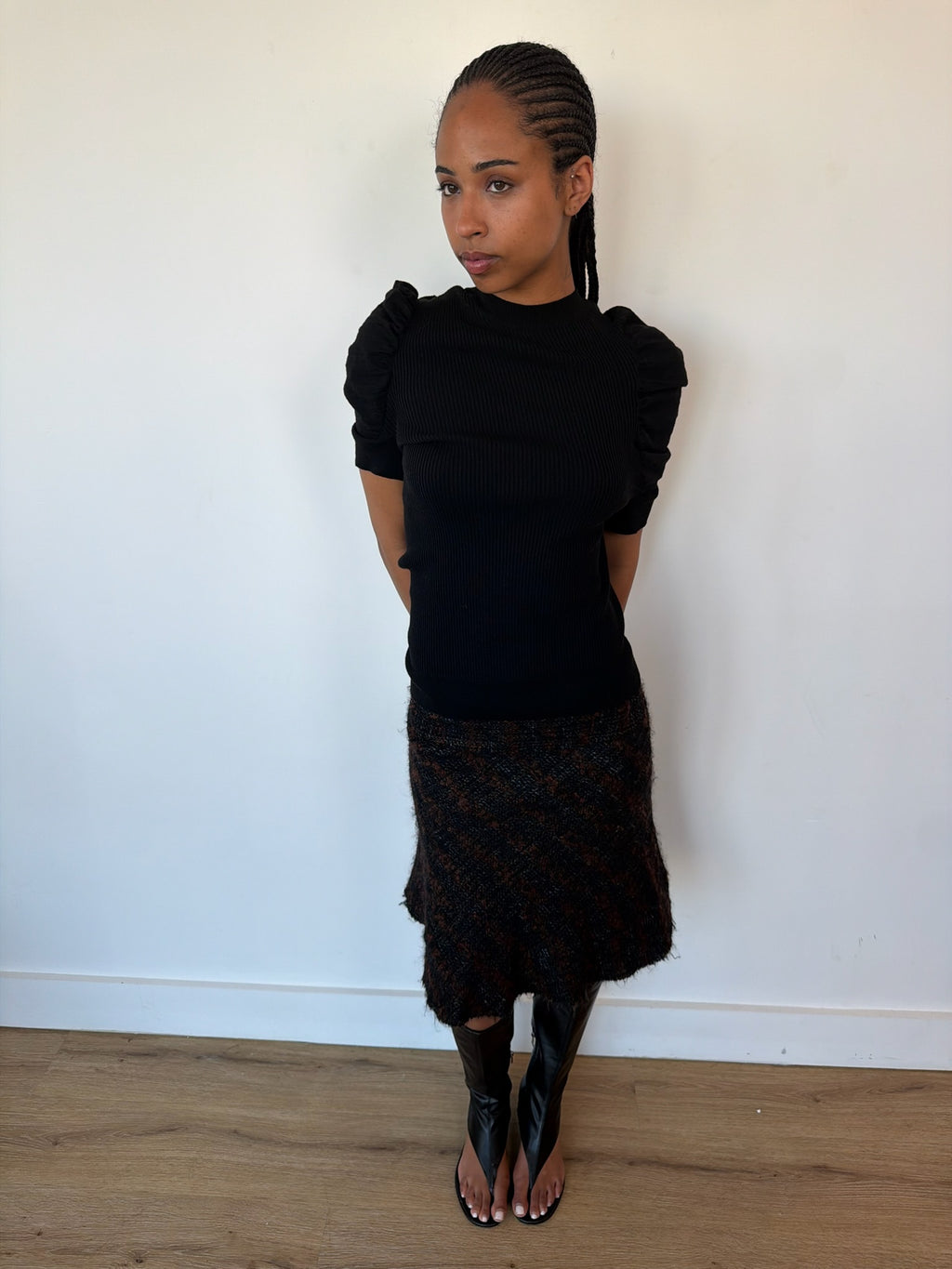 junya watanabe comme garçons tweed skirt