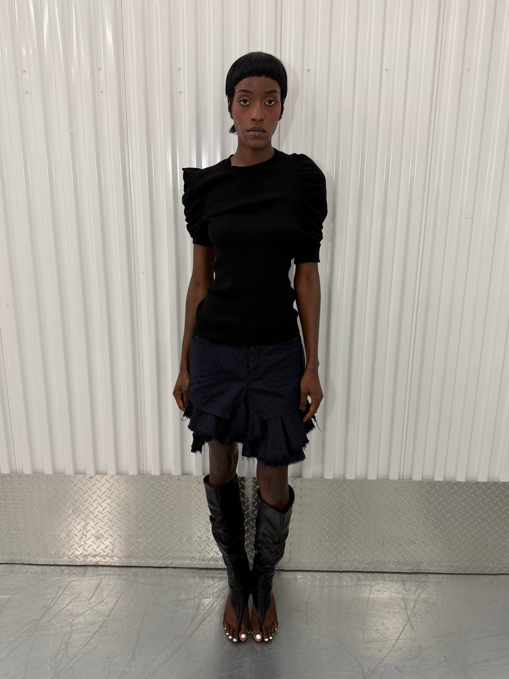 junya wantanabe cdg deconstructed mini skirt