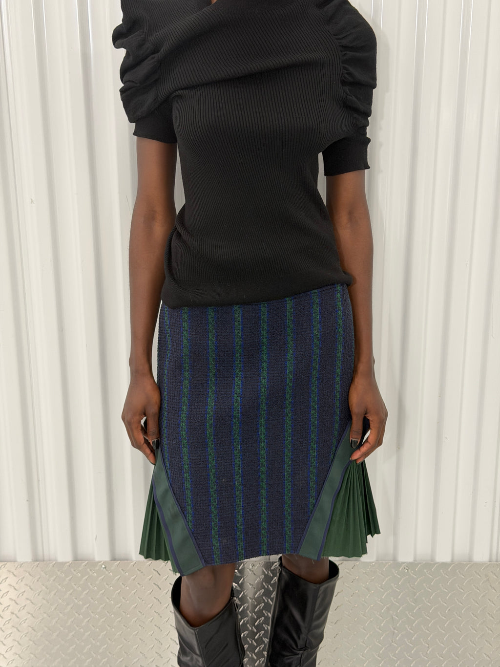 sacai pleated skirt