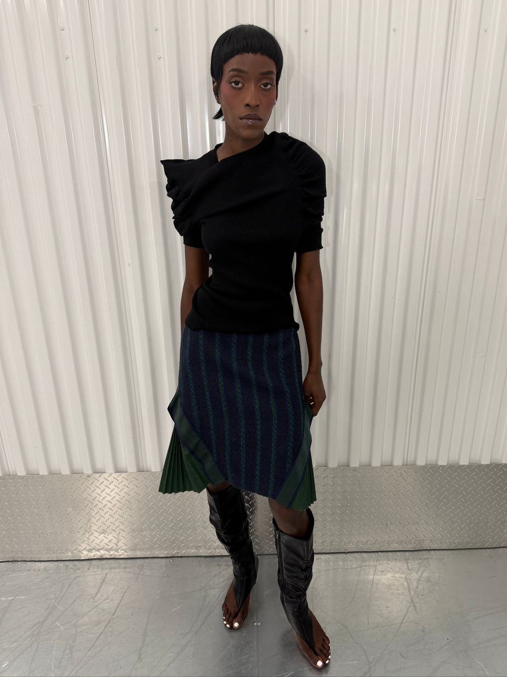 sacai pleated skirt