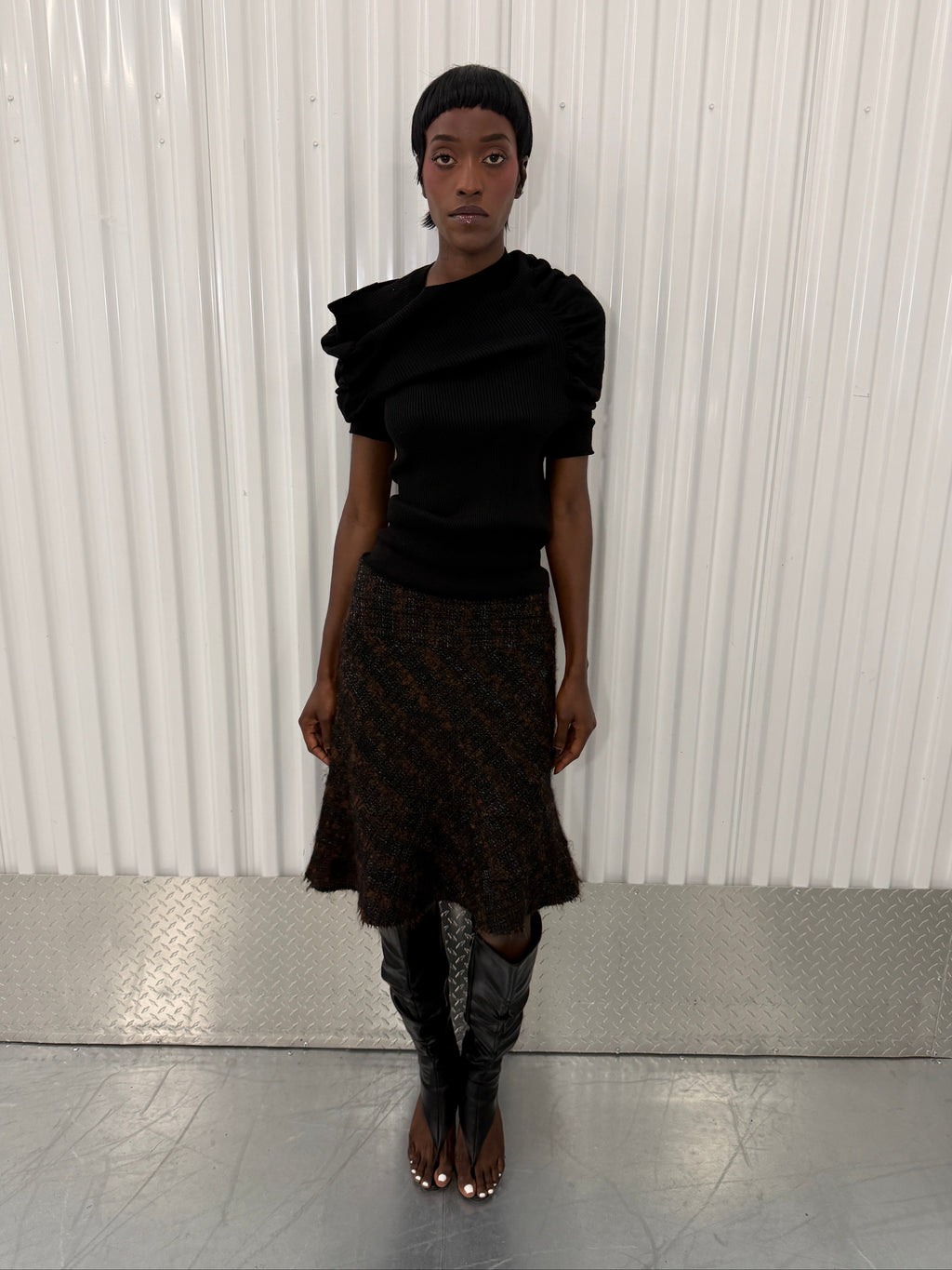 junya watanabe comme garçons tweed skirt