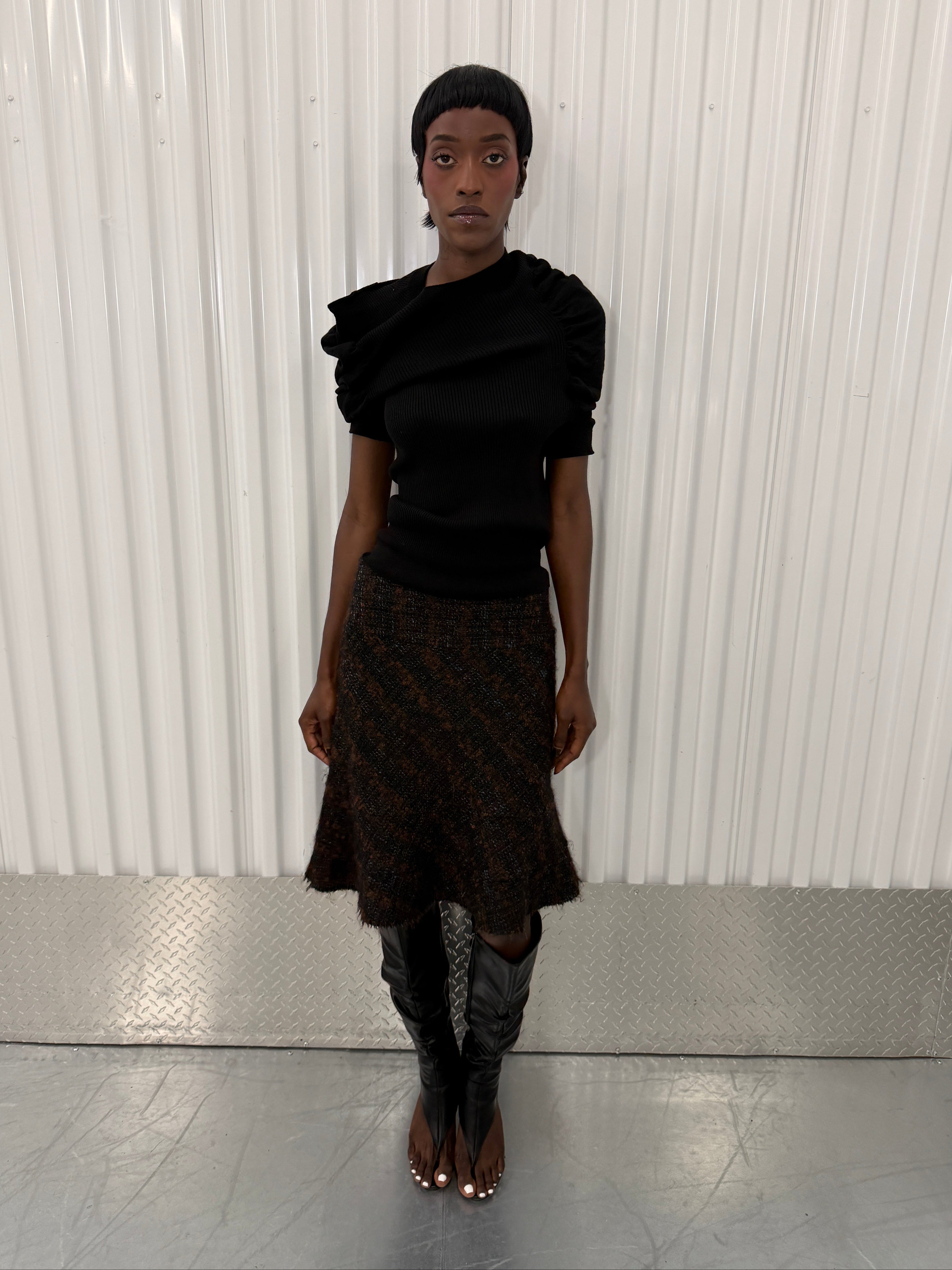 junya watanabe comme garçons tweed skirt