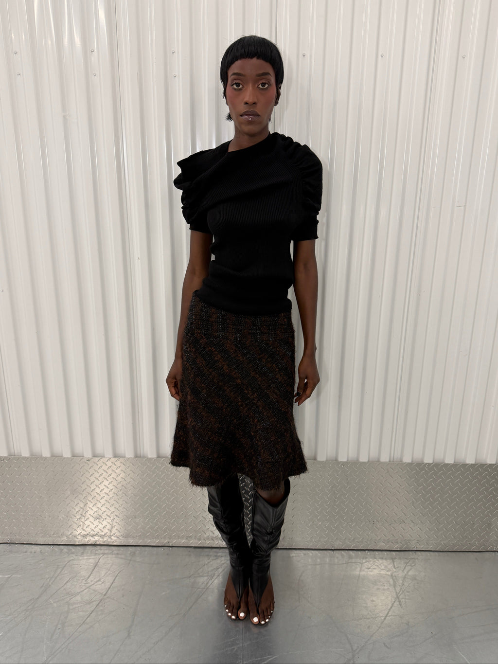 junya watanabe comme garçons tweed skirt