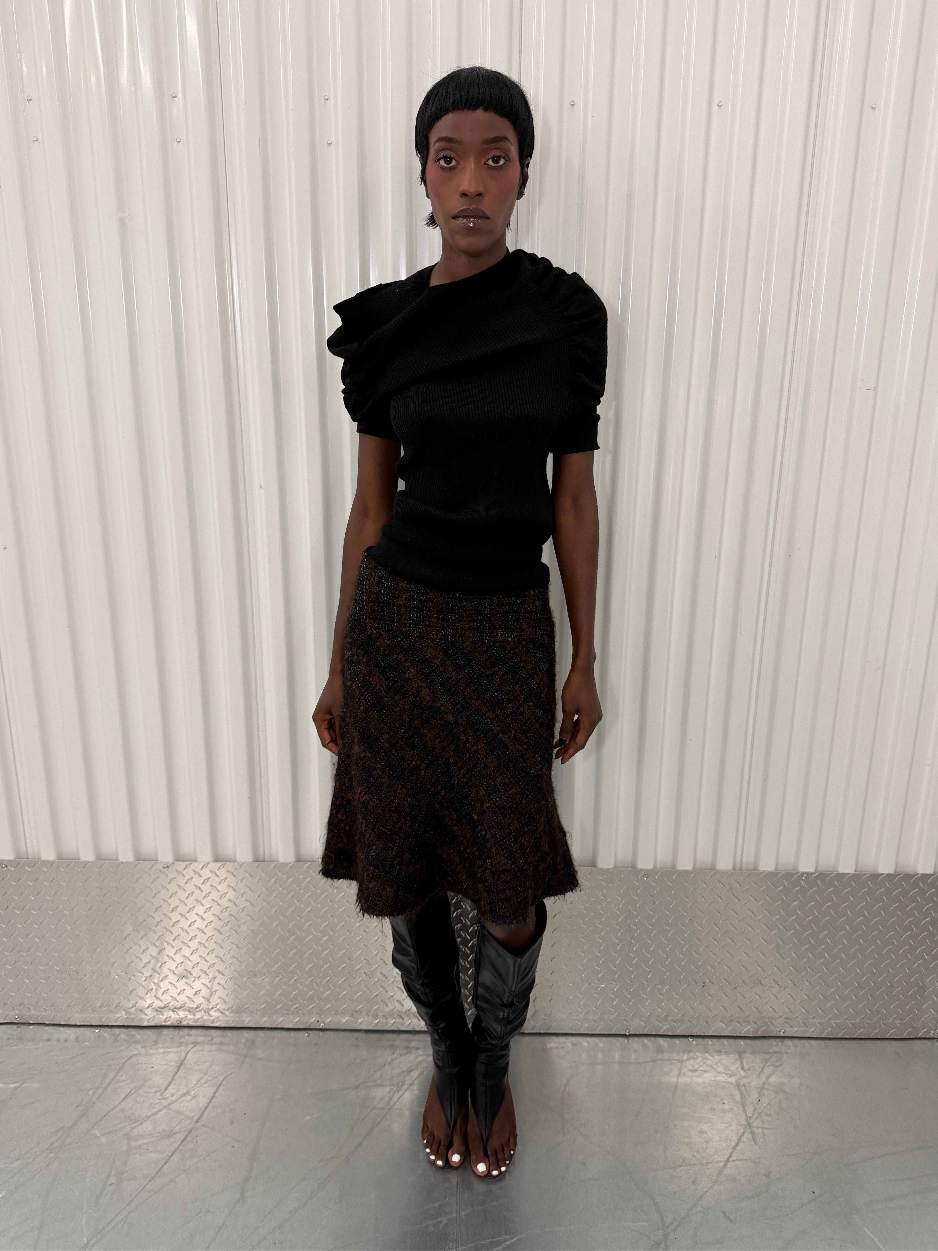 junya watanabe comme garçons tweed skirt