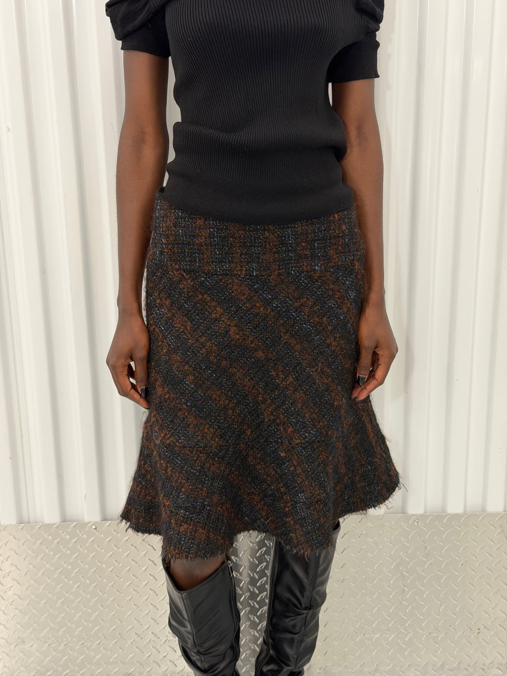 junya watanabe comme garçons tweed skirt