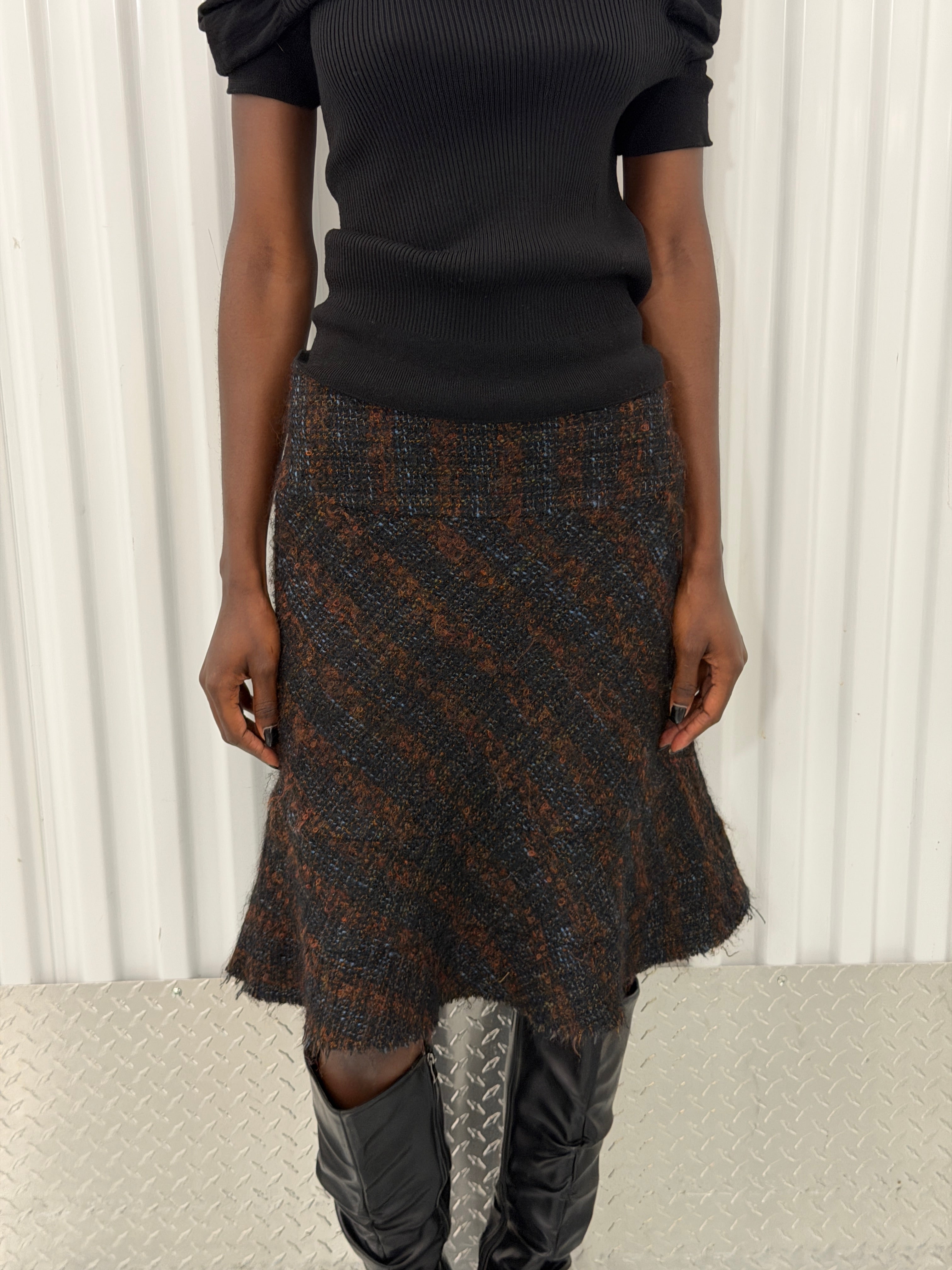junya watanabe comme garçons tweed skirt